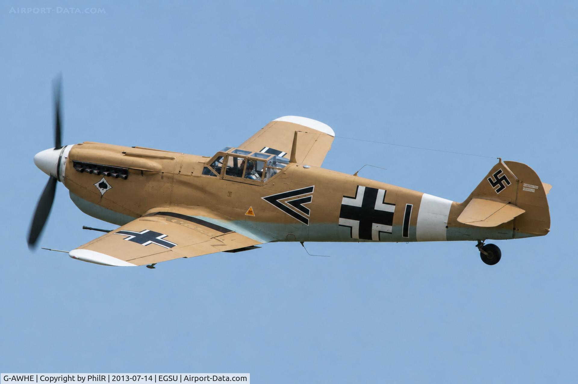 G-AWHE, Hispano HA-1112-M1L Buchon, c/n 64, G-AWHE 1949 HA1112 Bouchon Duxford 

