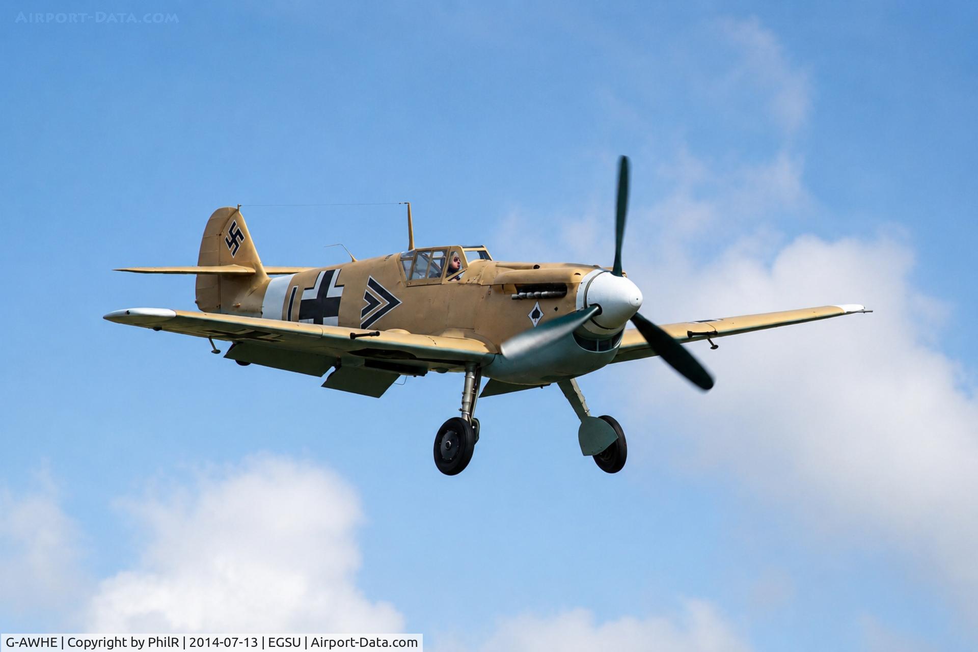 G-AWHE, Hispano HA-1112-M1L Buchon, c/n 64, G-AWHE 1948 Hispano HA.1112MIL Buchon Flying Legends Duxford 
