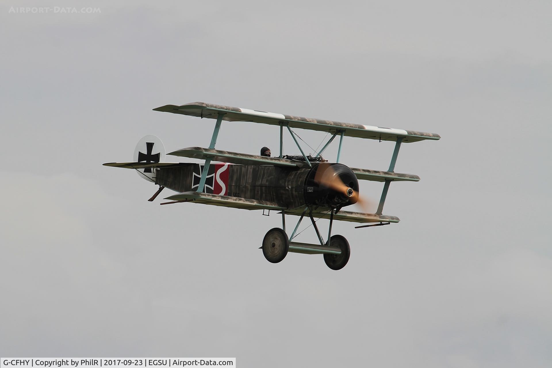 G-CFHY, 2010 Fokker Dr.1 Triplane Replica, c/n PFA 238-14408, G-CFHY 2010 Fokker DR 1 Replica BoB Air Show Duxford 
