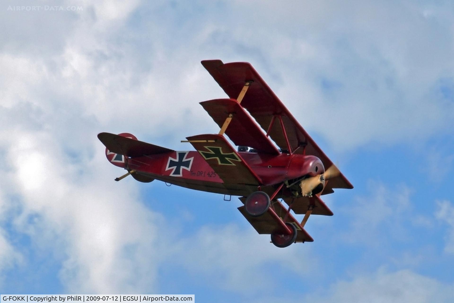 G-FOKK, 2006 Fokker Dr.1 Triplane Replica C/N PFA 238-14253, G-FOKK 2008 Fokker DR1 Flying Legends Duxford