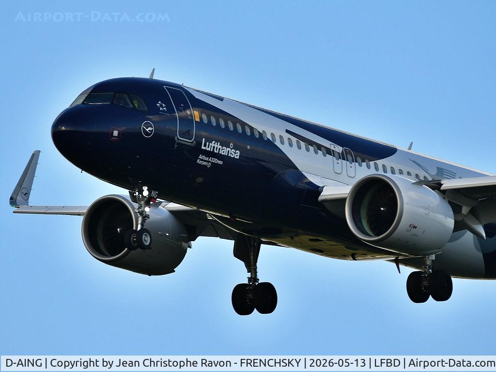 D-AING, 2017 Airbus A320-271N C/N 7588, (100th Anniversary Livery) Frankfurt (FRA)	Bordeaux (BOD)	LH1072