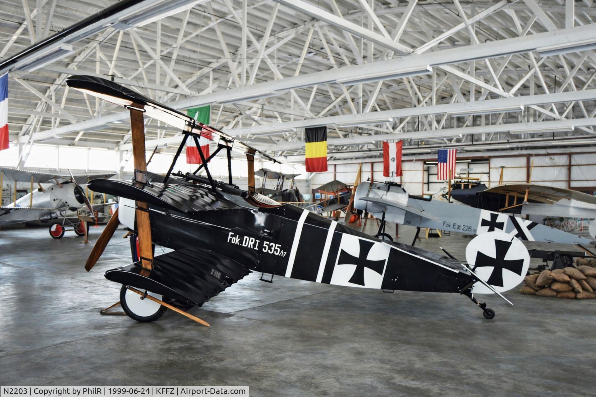 N2203, 1972 Fokker OR-1, c/n 535/17, NX2203 1972 Fokker Dr.1 Triplane Champlin Fighter Museum Falcon Field Mesa Az 