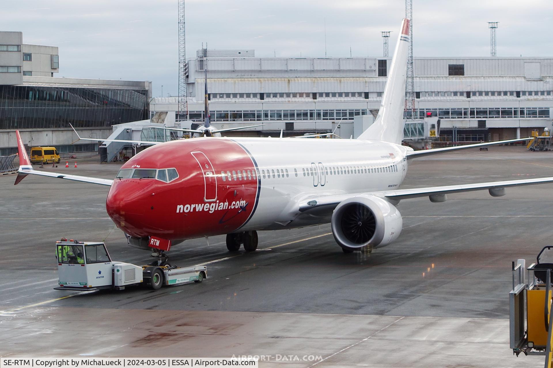 SE-RTM, Boeing 737-8 MAX, c/n 62926 / 8763, At Arlanda