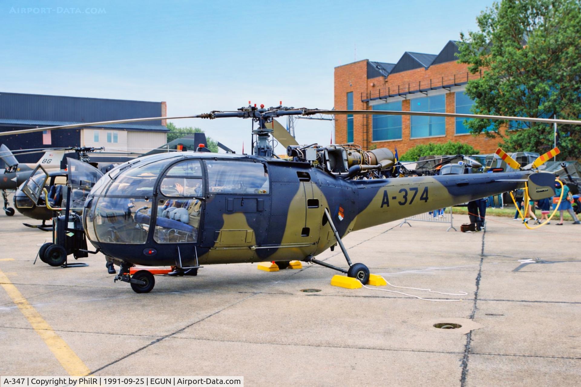 A-347, MBB Bo-105CB, c/n S-277, A-347 SA319B Alouette lll RNethAF Mildenhall 
