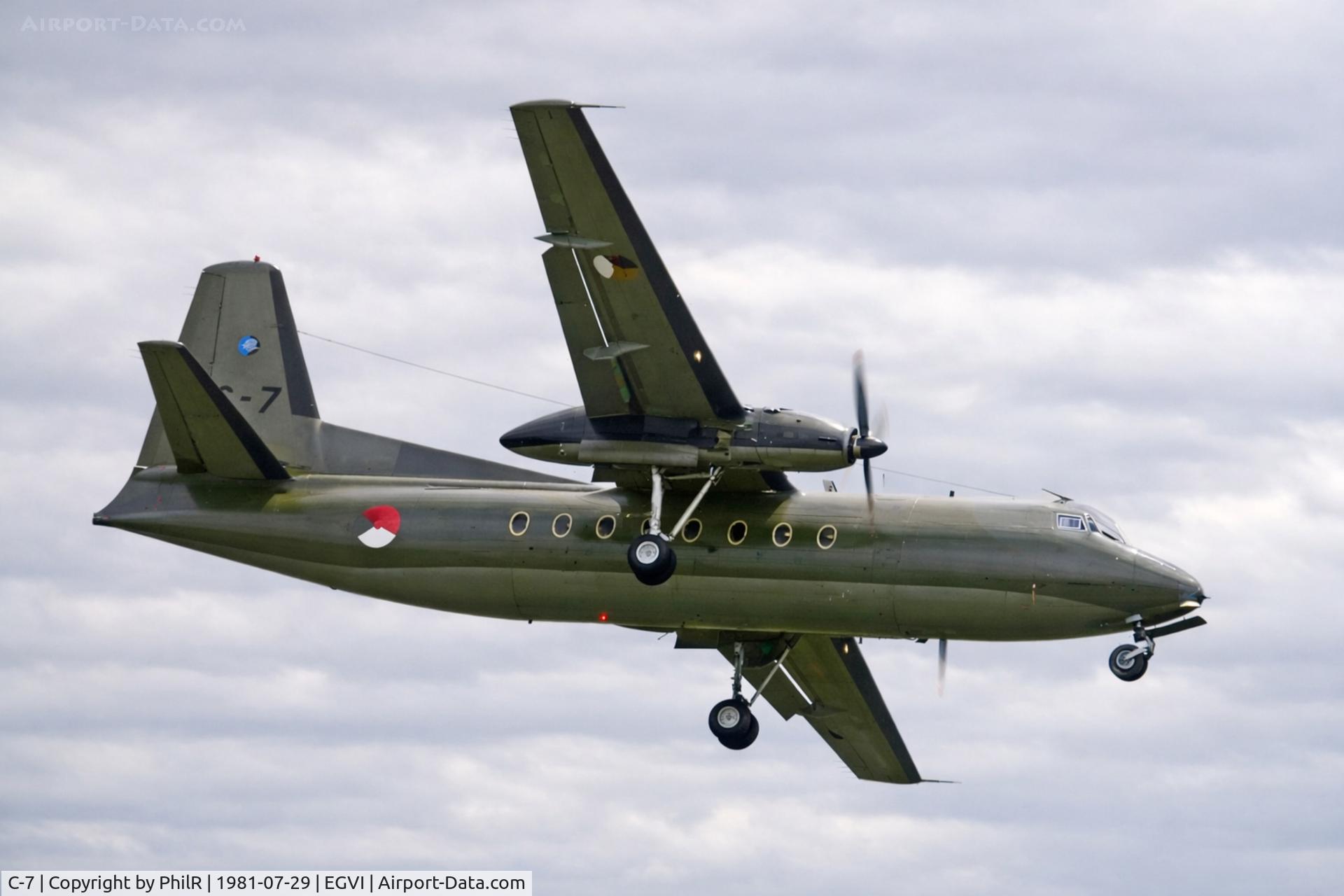 C-7, 1960 Fokker F-27-300M Troopship, c/n 10157, C-7 1960 Fokker F-27 Troopship RNethAF IAT 