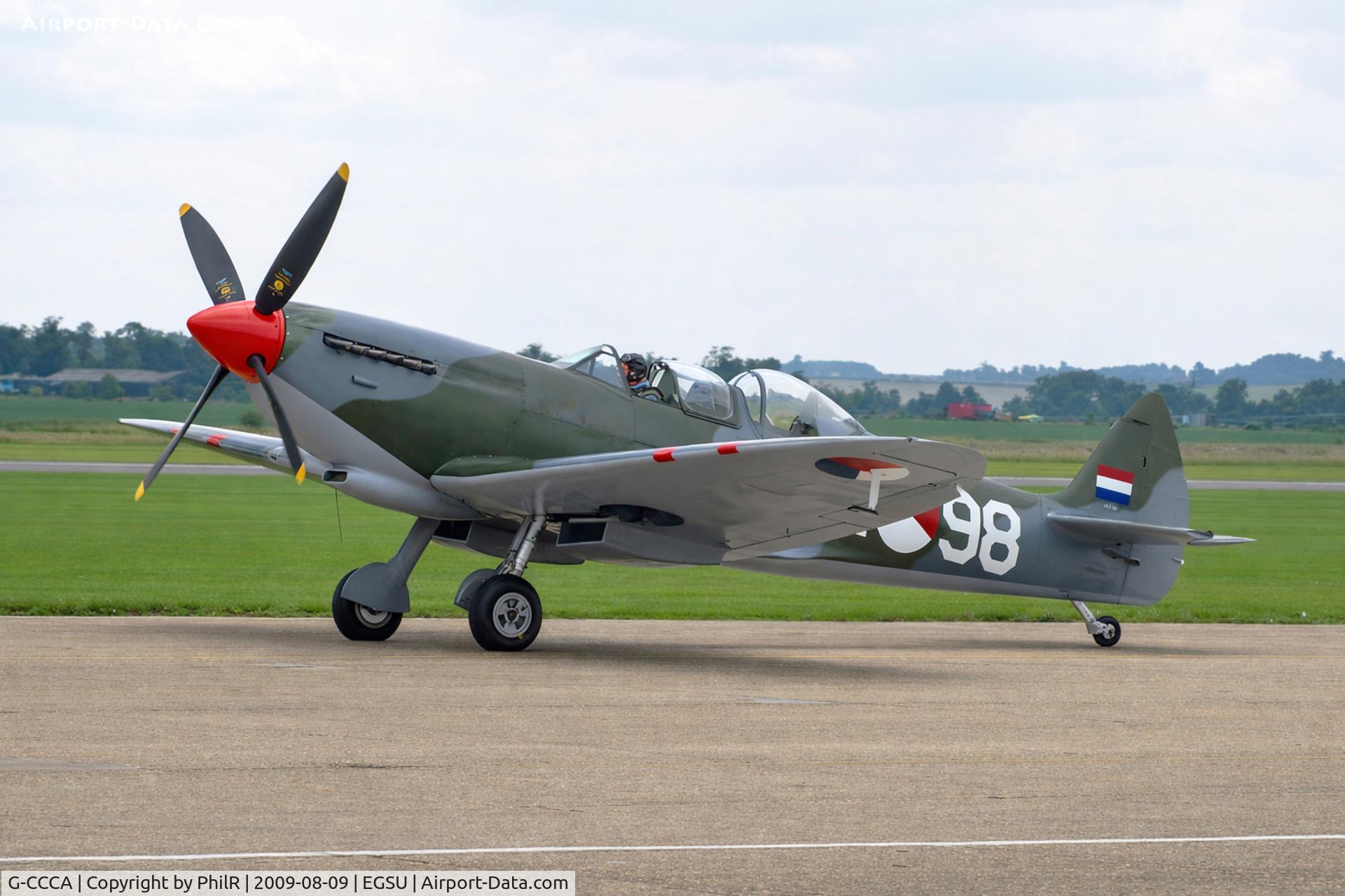 G-CCCA, 1944 Supermarine 509 Spitfire TR.IXc, c/n CBAF.9590, H-98 1944 (PV202 & G-CCCA) 1944 VS Spitfire TRlX RNethAF Spitfire Day Duxford 