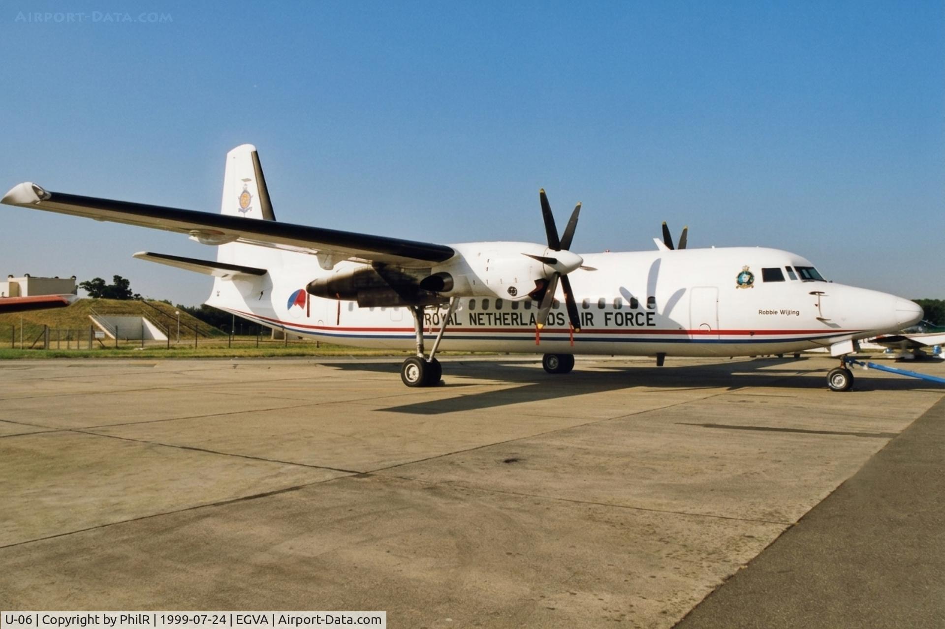 U-06, 1993 Fokker 50, c/n 20287, U-06 1993 Fokker F-50 Troopship RNethAF RIAT 