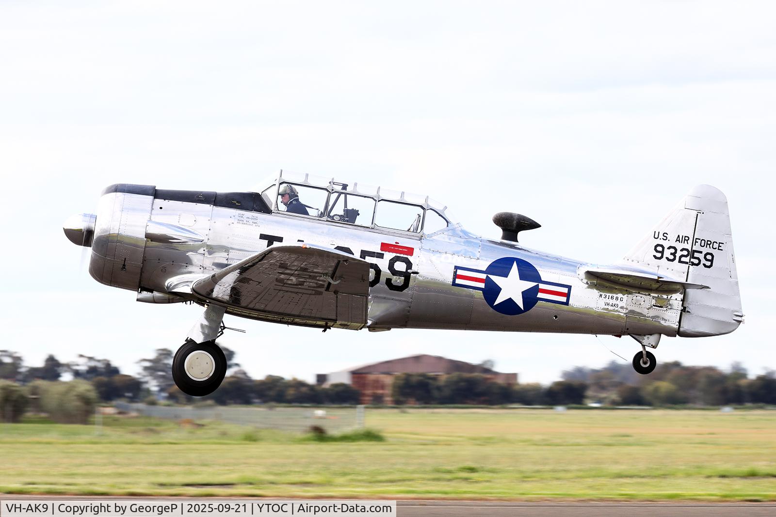 VH-AK9, NORTH AMERICAN AVIATION, INC. T-6G C/N 49-3259, Tocumwal airshow 2025.