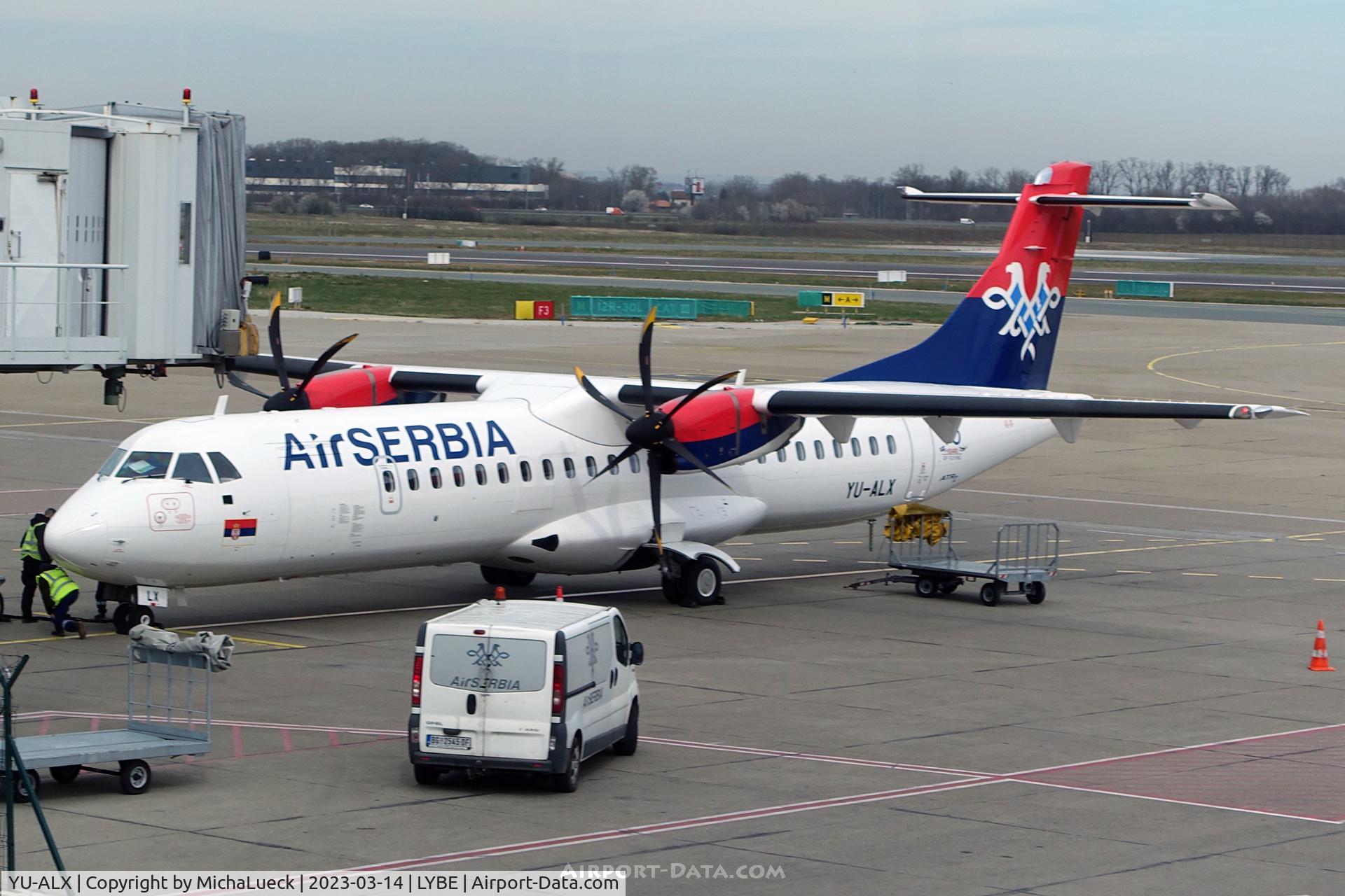 YU-ALX, 2017 Aérospatiale ATR 72-212A, c/n 1466, At Nikola Tesla airport
