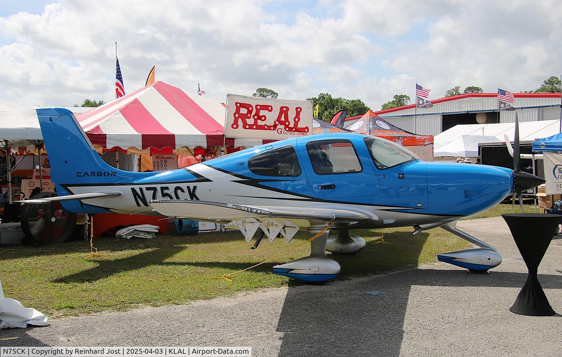 N75CK, 2023 Cirrus SR22 G6 C/N 9405, On display at the Aero Expo suring Sun n Fun 2025