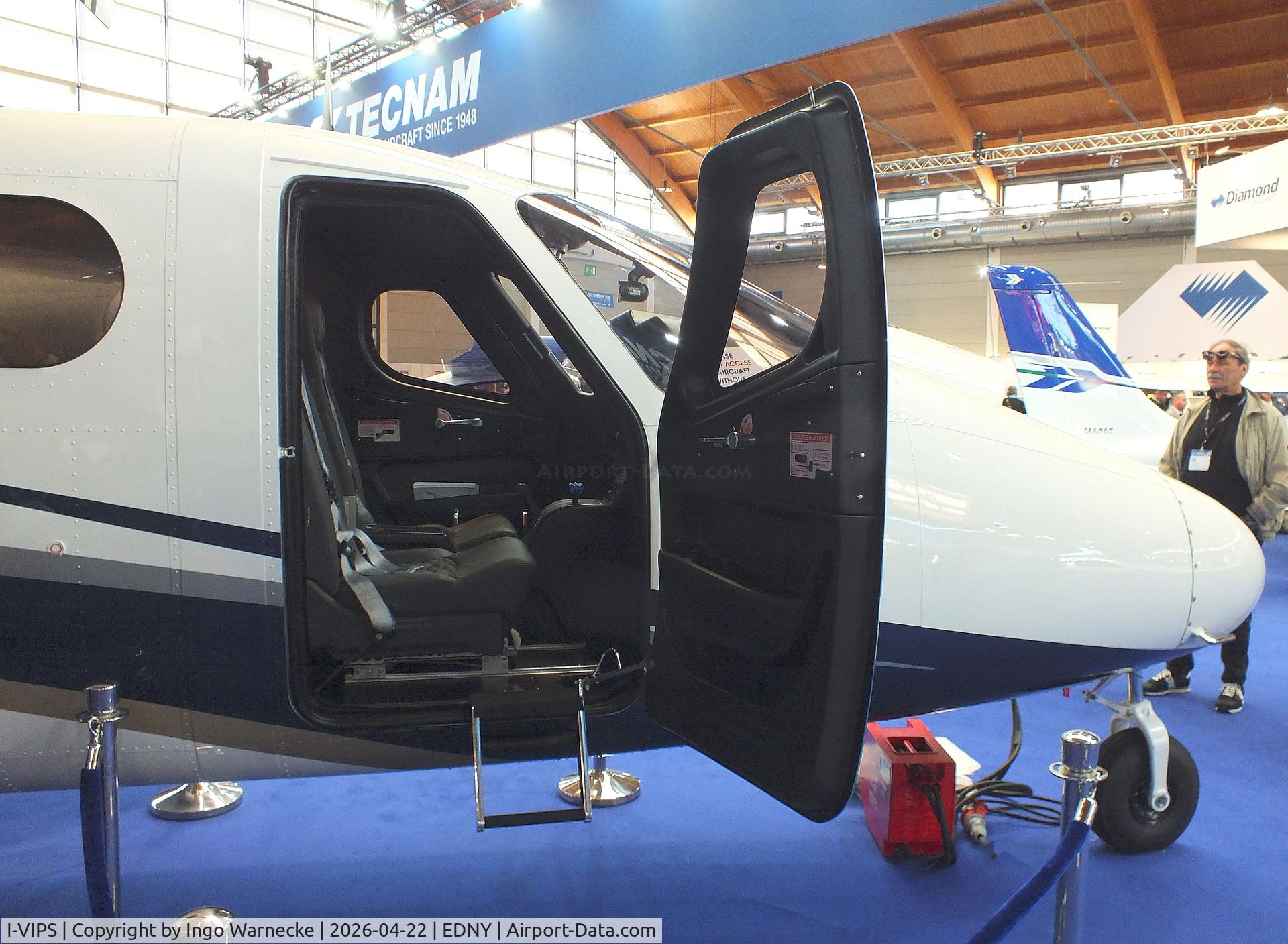 I-VIPS, Tecnam P-2012 VIP, Tecnam P2012 VIP (a plate on the port lower tail says "I-PDVG") at the AERO 2026, Friedrichshafen