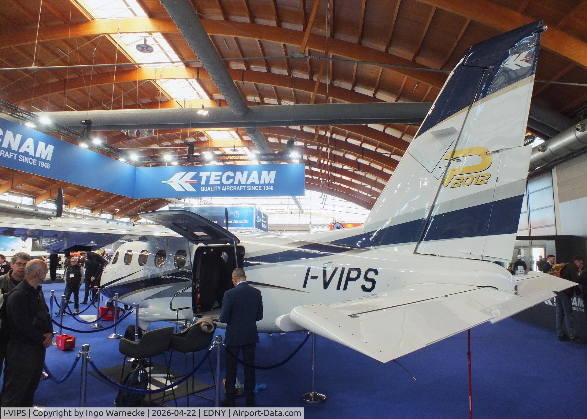 I-VIPS, Tecnam P-2012 VIP, Tecnam P2012 VIP (a plate on the port lower tail says "I-PDVG") at the AERO 2026, Friedrichshafen