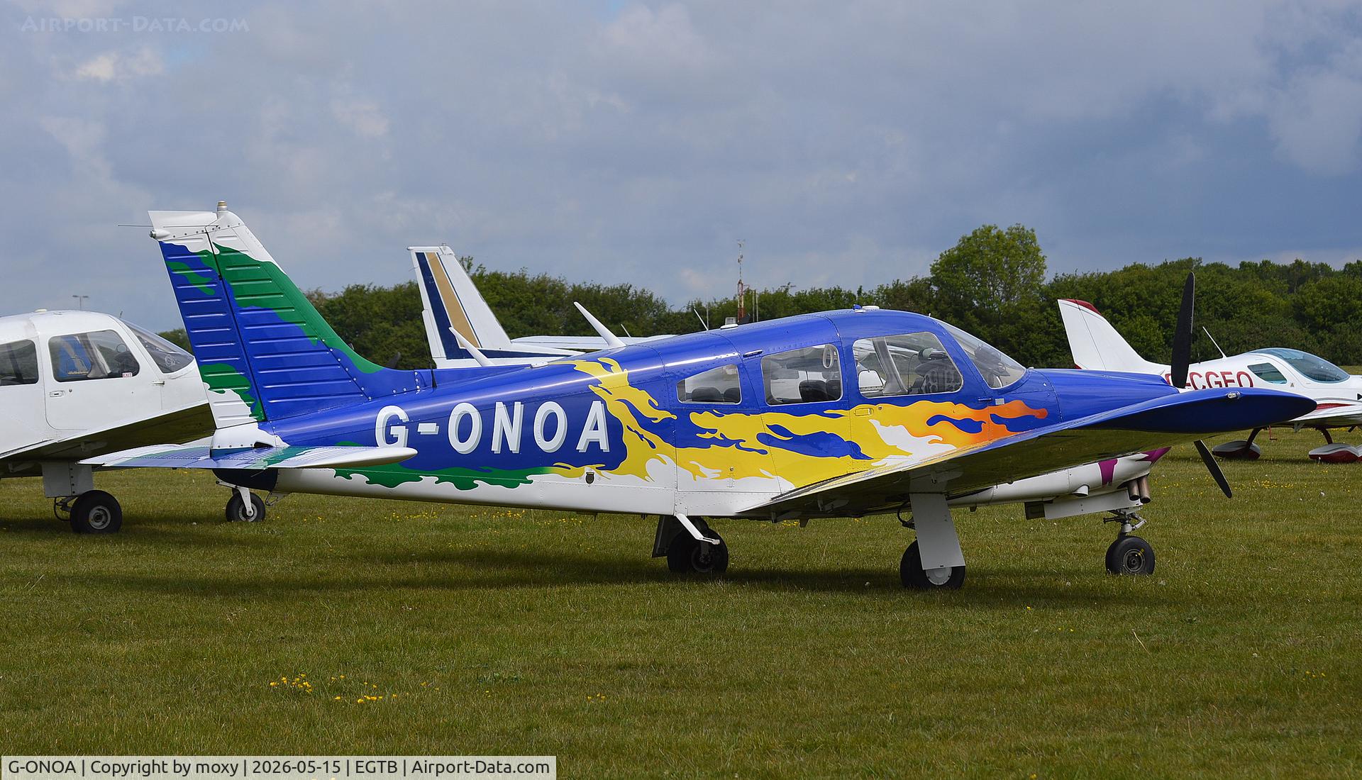 G-ONOA, 1976 Piper Cherokee Arrow II, c/n 28R-7635372, Piper Cherokee Arrow II at Wycombe Air Park. Ex N839AR