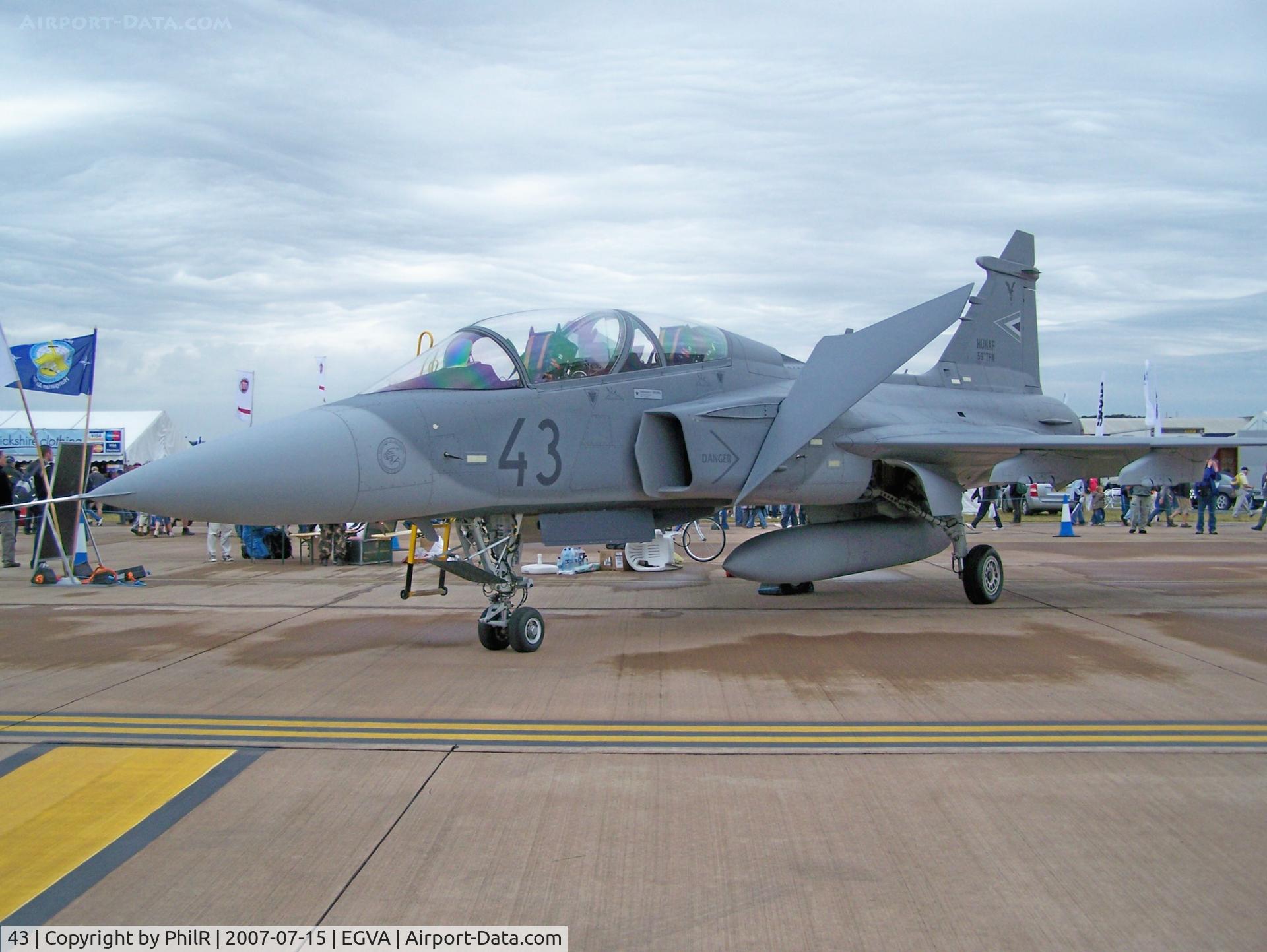 43, Saab JAS-39D Gripen, c/n 39852, 43 Saab JAS 39D Grippen Hung AF RIAT 