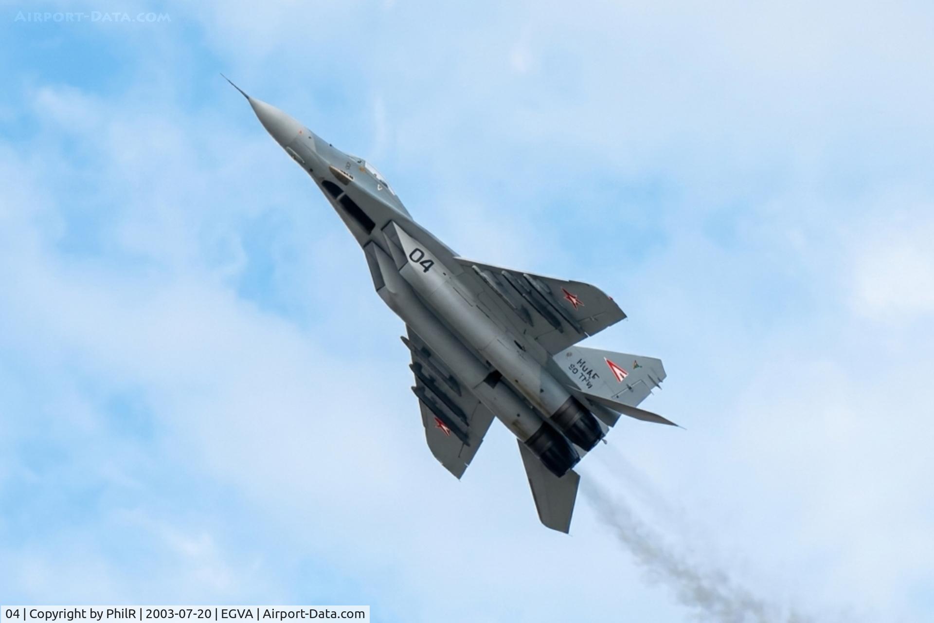 04, Mikoyan-Gurevich MiG-21PFM, c/n 940ML-04, 04 MiG 29A HungarianAF RIAT
