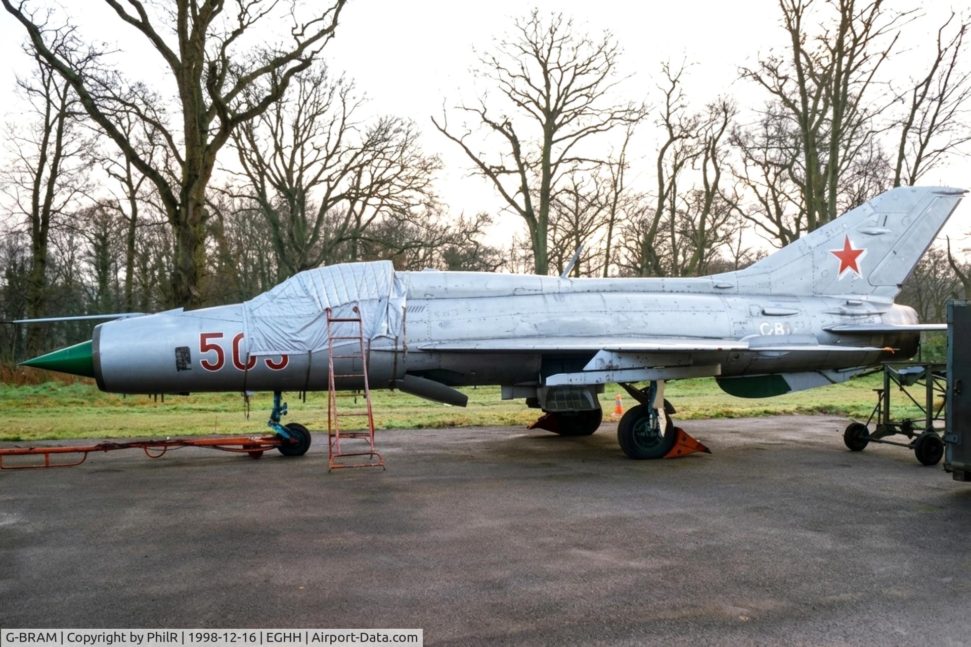 G-BRAM, 1966 Mikoyan-Gurevich MiG-21PF, c/n 760503, 503 (G-BRAM) 1966 Mig-21PF HungarianAF Jet Heritage Hurn 

