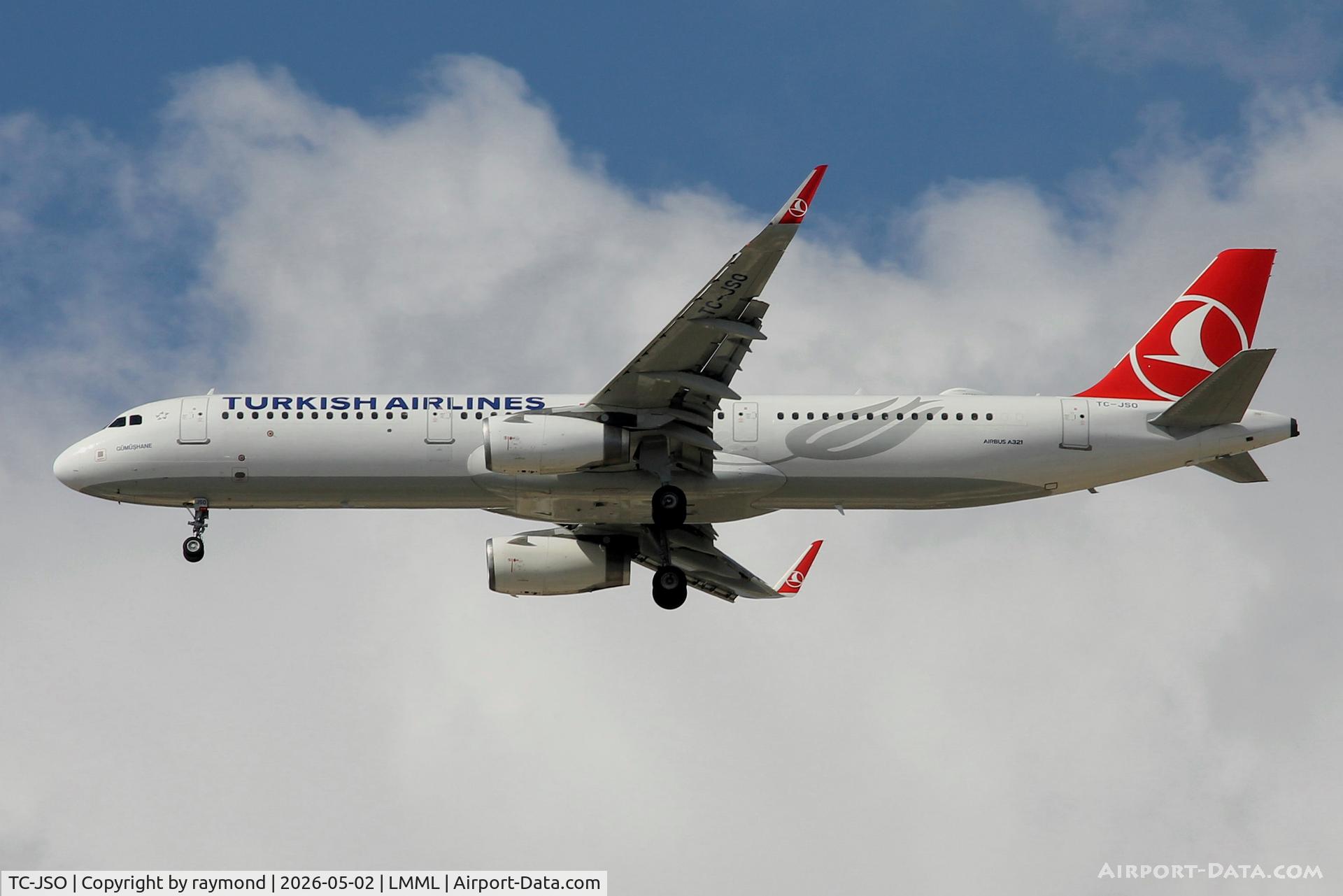 TC-JSO, 2015 Airbus A321-231, c/n 6563, Airbus A321-231 reg TC-JSO of Turkish Airlines on final approach for RW13 Malta.
