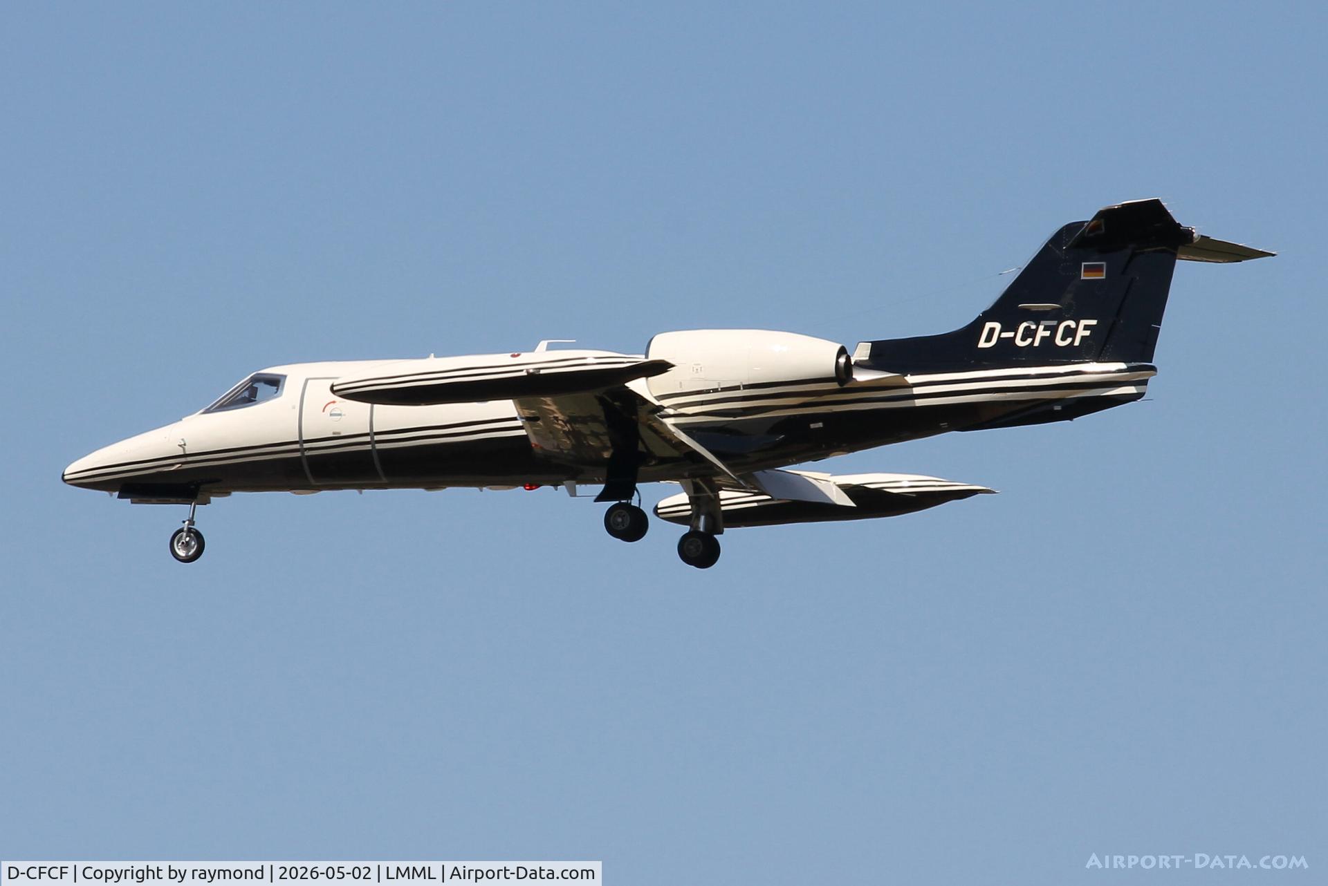 D-CFCF, 1981 Gates Learjet 35A, c/n 413, Gates Learjet 35A reg D-CFCF of Quick Air Charter on approach, landing in Malta RW31.