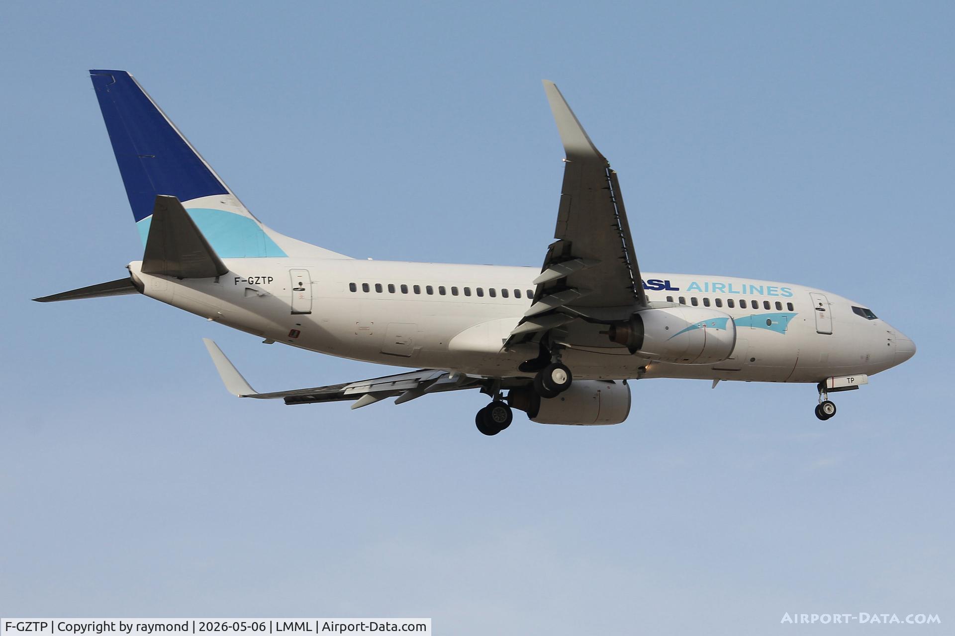 F-GZTP, 2006 Boeing 737-71B, c/n 29370 l/n 2137, ASL Airlines France Boeing 737-71B reg F-GZTP approaching RW13 in Malta.