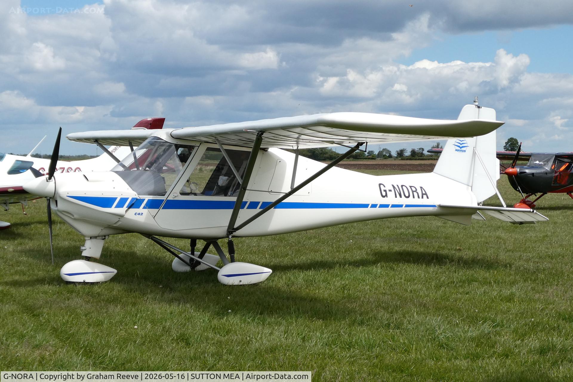 G-NORA, 2005 Comco Ikarus C42 FB UK, c/n PFA 322-14420, Parked at Sutton Meadows.