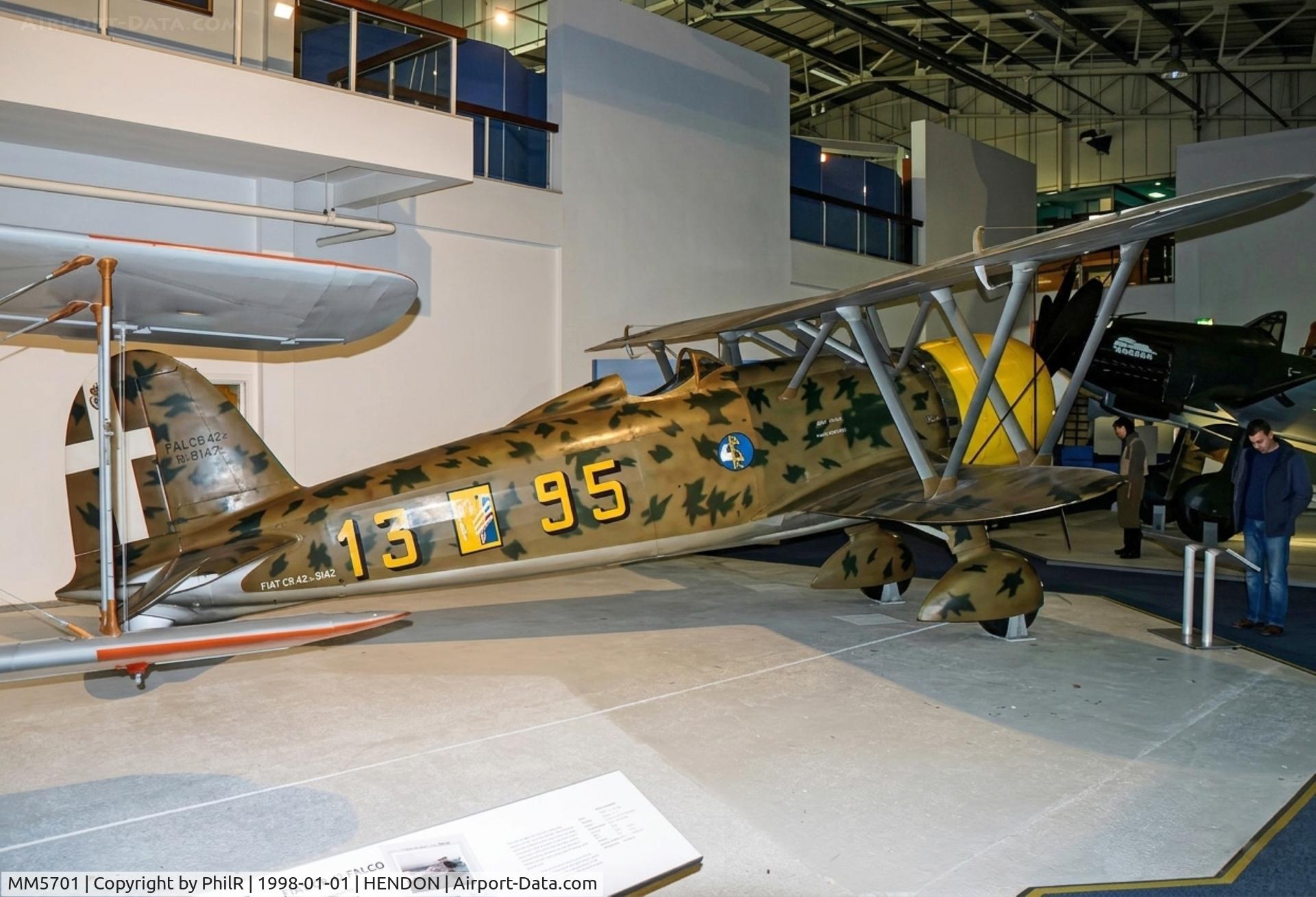 MM5701, Fiat CR.42 Falco, c/n Not found MM5701, MM5701 1940 Fiat CR42 Falco ItalianAF RAF Museum Hendon
