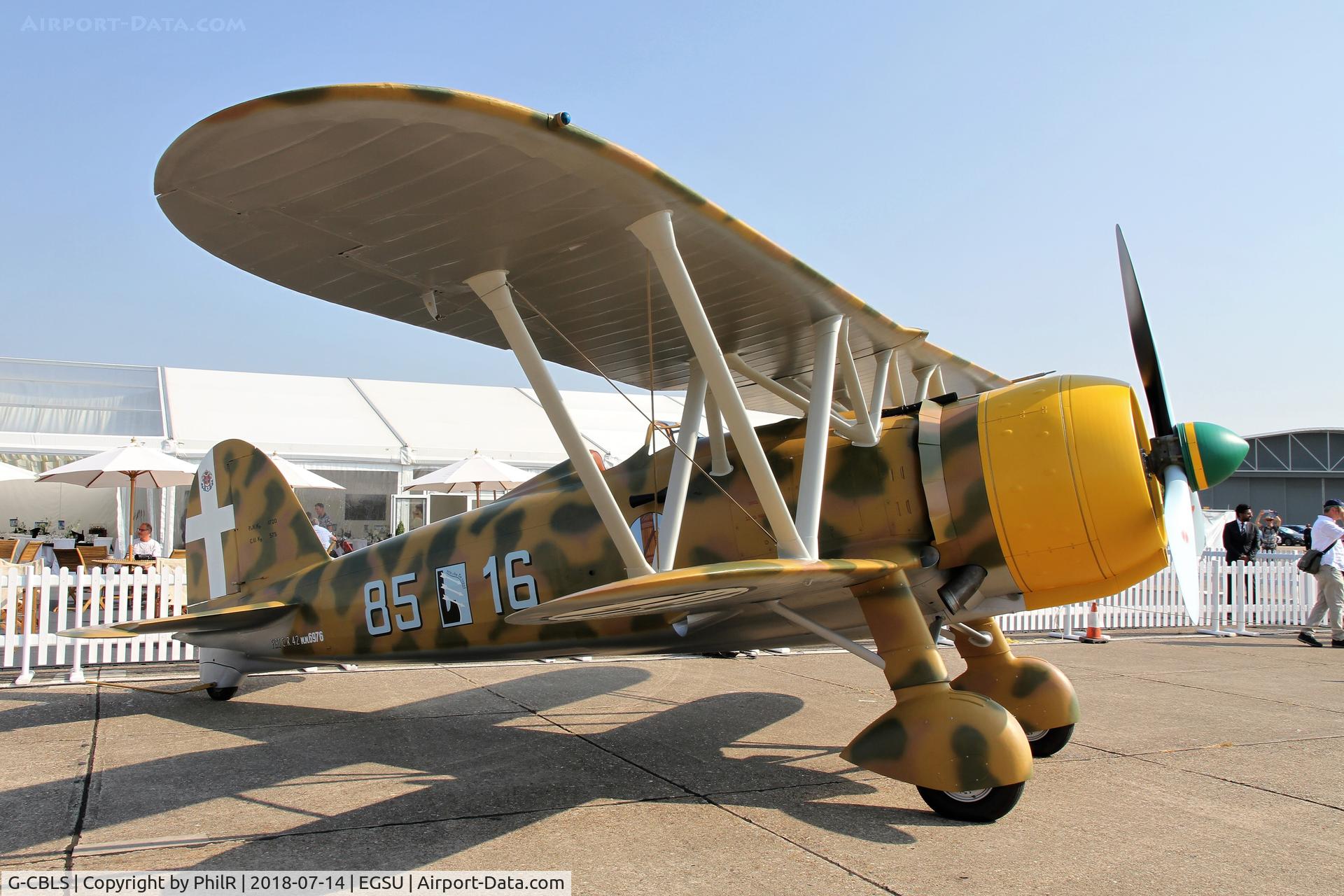 G-CBLS, 1941 Fiat CR.42 Falco, c/n 920, MM6976 (G-CBLS) 1941 Fiat CR 42 Falco Reggia Aeronautica Flying Legends Duxford 
