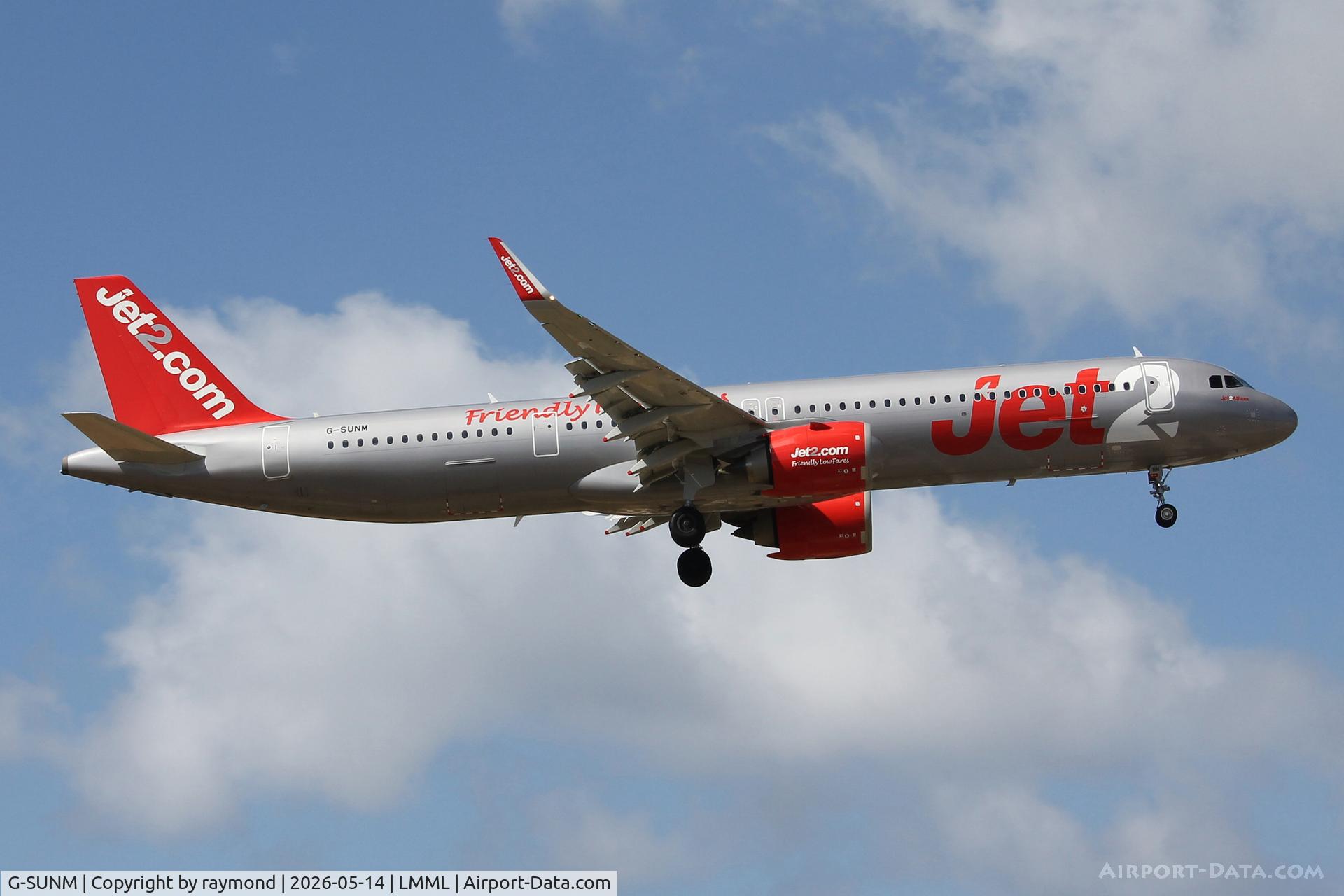 G-SUNM, 2024 Airbus A321-251NX, c/n 12127, Airbus A321-251NX reg G-SUNM of Jet2 seen approaching RW31 Malta.
