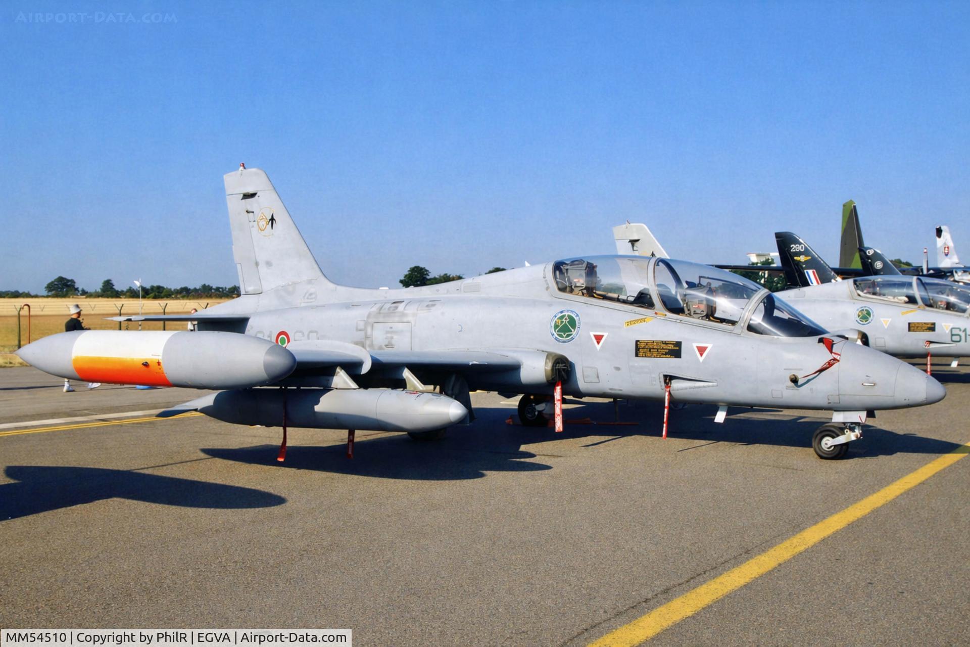 MM54510, Aermacchi MB-339PAN, c/n 6726/121/AA058, MM54510 MB 339A ItAF RIAT 24.07.99.jpg
