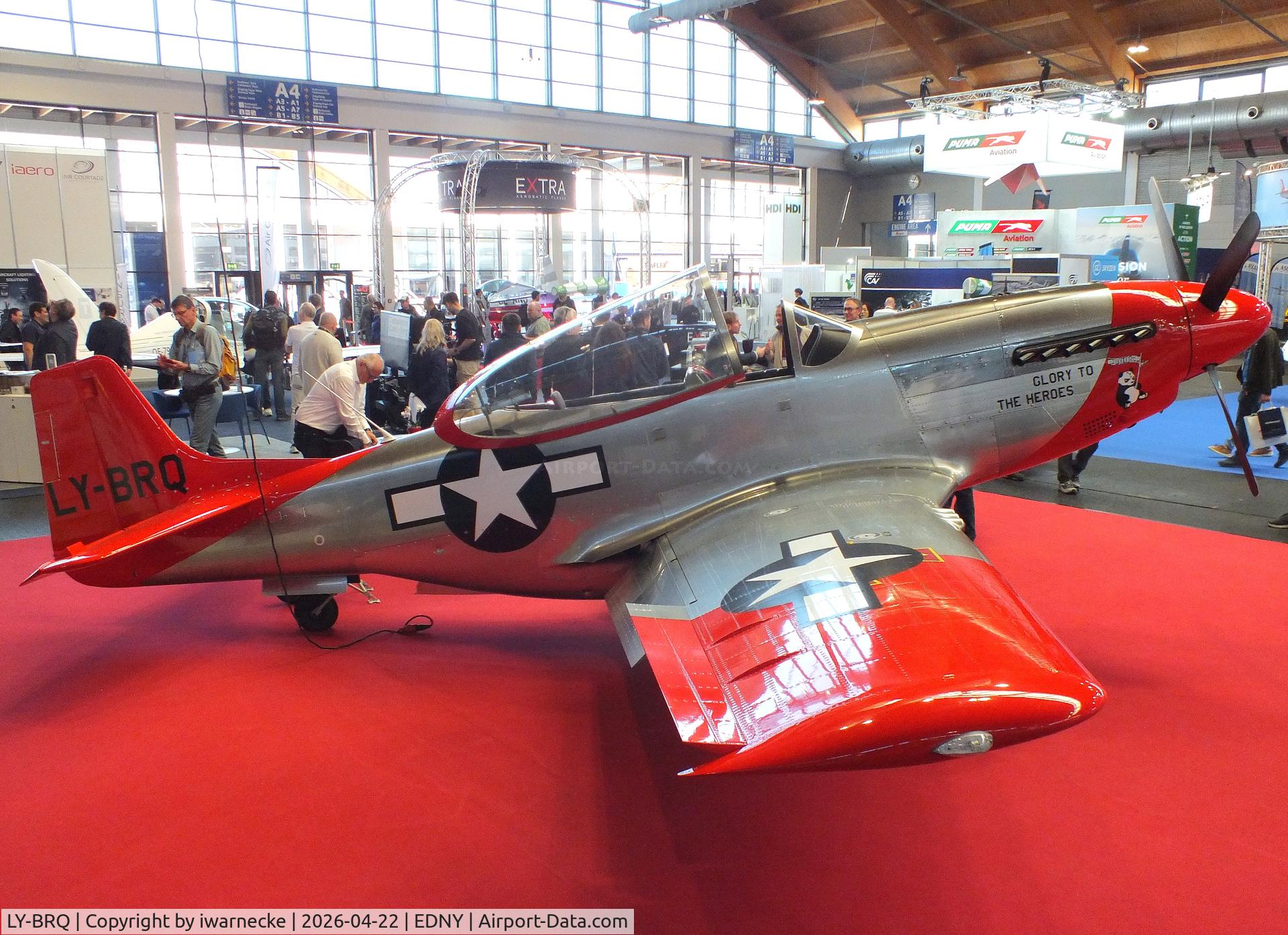 LY-BRQ, 2025 ScaleWings SW-51 Mustang, c/n SW-51-026, ScaleWings SW-51 Mustang 70%-scale replica at the AERO 2026, Friedrichshafen