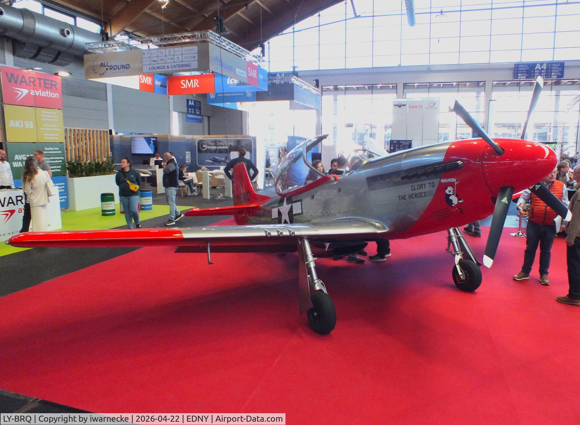 LY-BRQ, 2025 ScaleWings SW-51 Mustang, c/n SW-51-026, ScaleWings SW-51 Mustang 70%-scale replica at the AERO 2026, Friedrichshafen