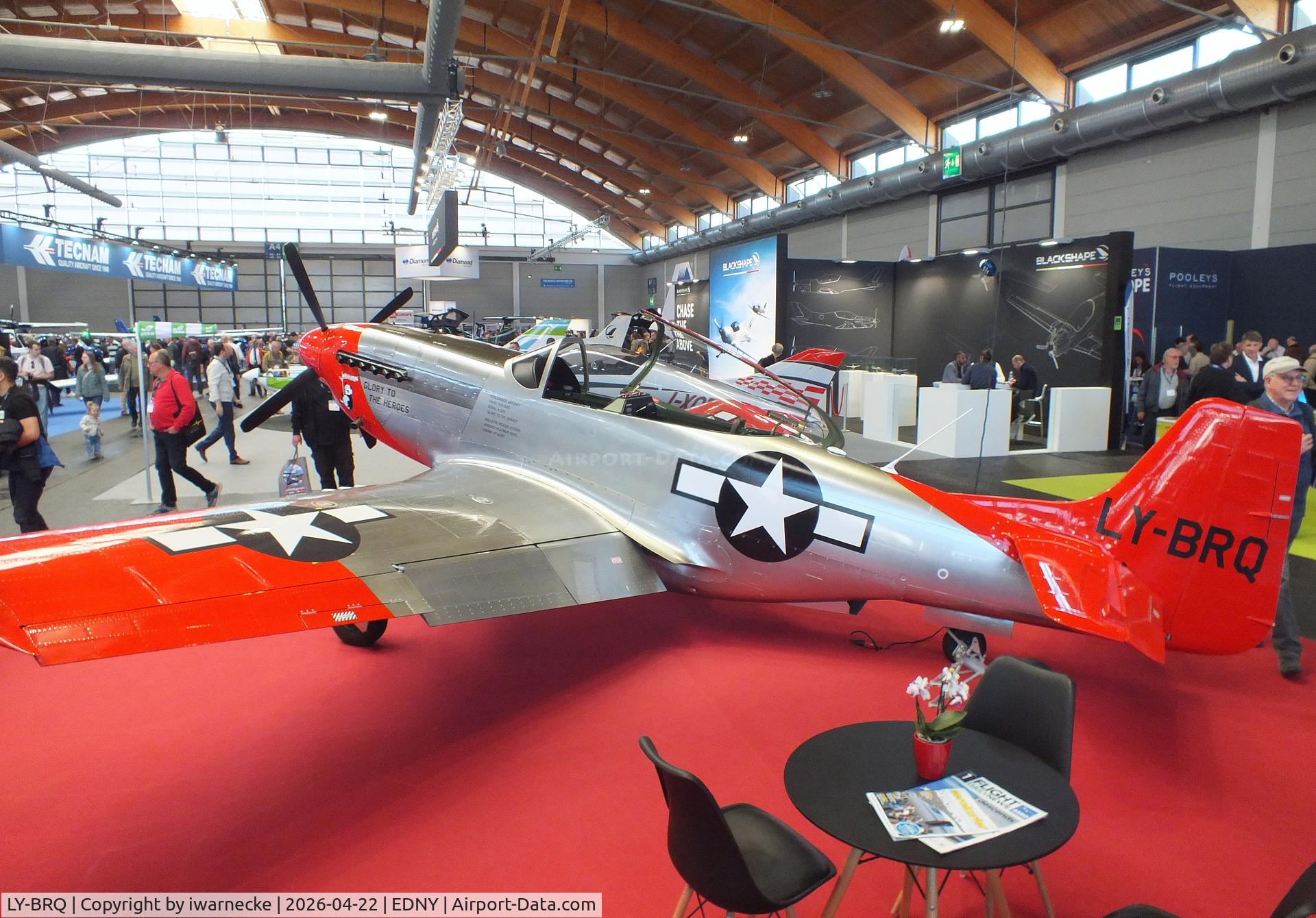 LY-BRQ, 2025 ScaleWings SW-51 Mustang, c/n SW-51-026, ScaleWings SW-51 Mustang 70%-scale replica at the AERO 2026, Friedrichshafen