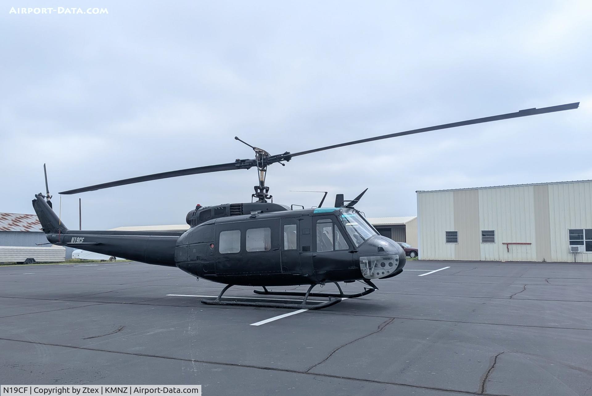 N19CF, 1966 Bell UH-1H Iroquois, c/n 5628, Movie star Huey at rest. 
