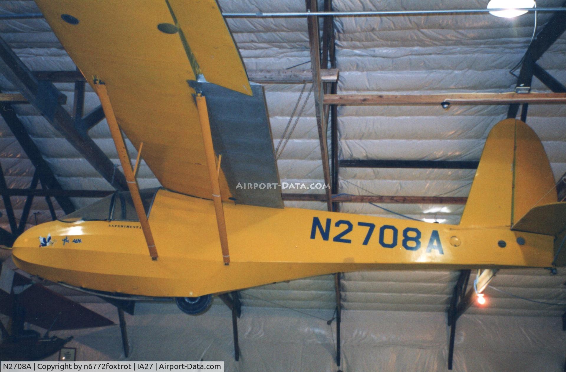 N2708A, 1956 Schweizer SGU-1-20, c/n 30A, Hanging in the rafters at the Antique Airfield