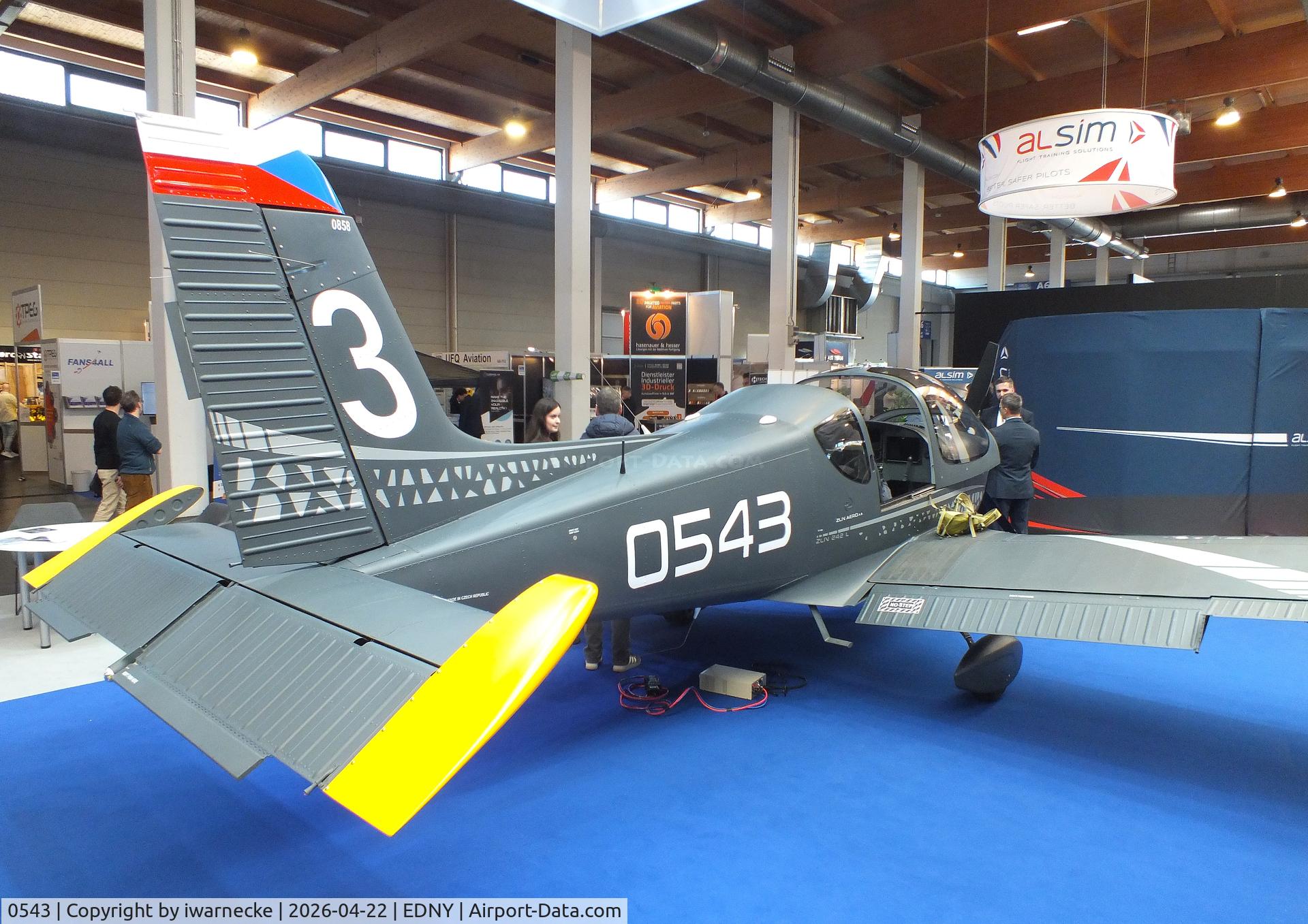 0543, Zlin Z-242L ZEUS, c/n 0858, Zlin Z-242L ZEUS of the LOM Praha Flight Training Center (CLV) at the AERO 2026, Friedrichshafen