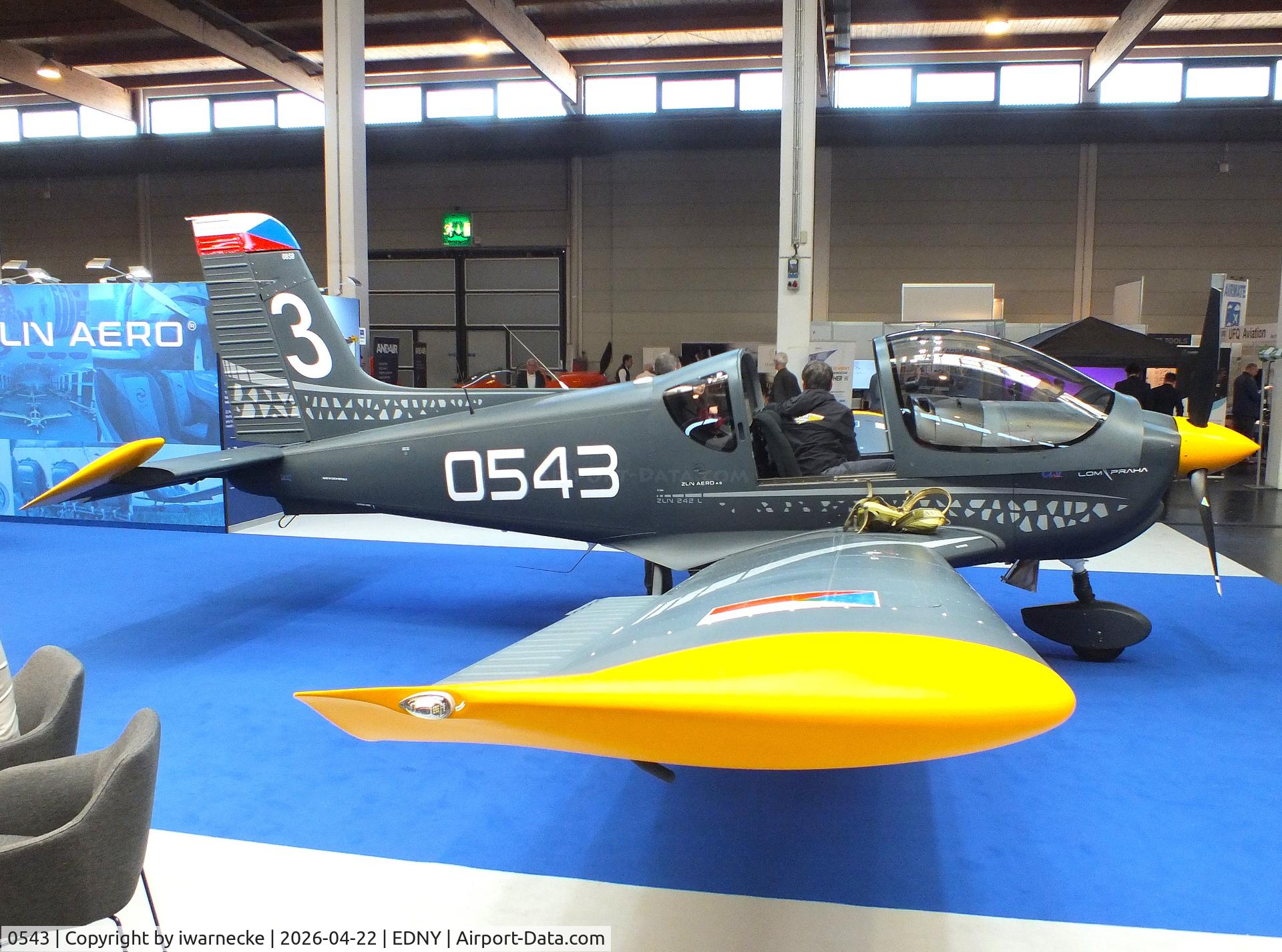 0543, Zlin Z-242L ZEUS, c/n 0858, Zlin Z-242L ZEUS of the LOM Praha Flight Training Center (CLV) at the AERO 2026, Friedrichshafen