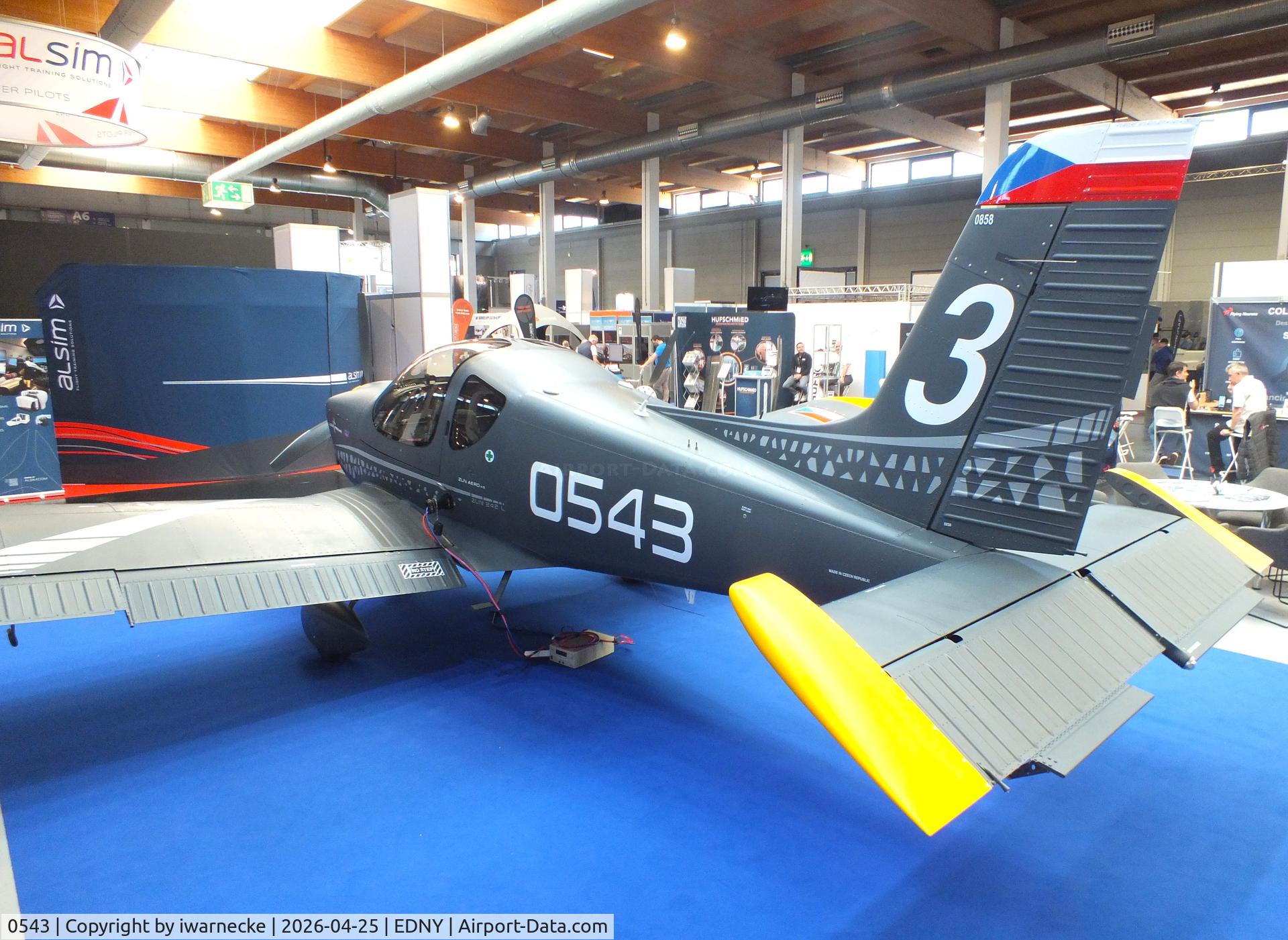 0543, Zlin Z-242L ZEUS, c/n 0858, Zlin Z-242L ZEUS of the LOM Praha Flight Training Center (CLV) at the AERO 2026, Friedrichshafen