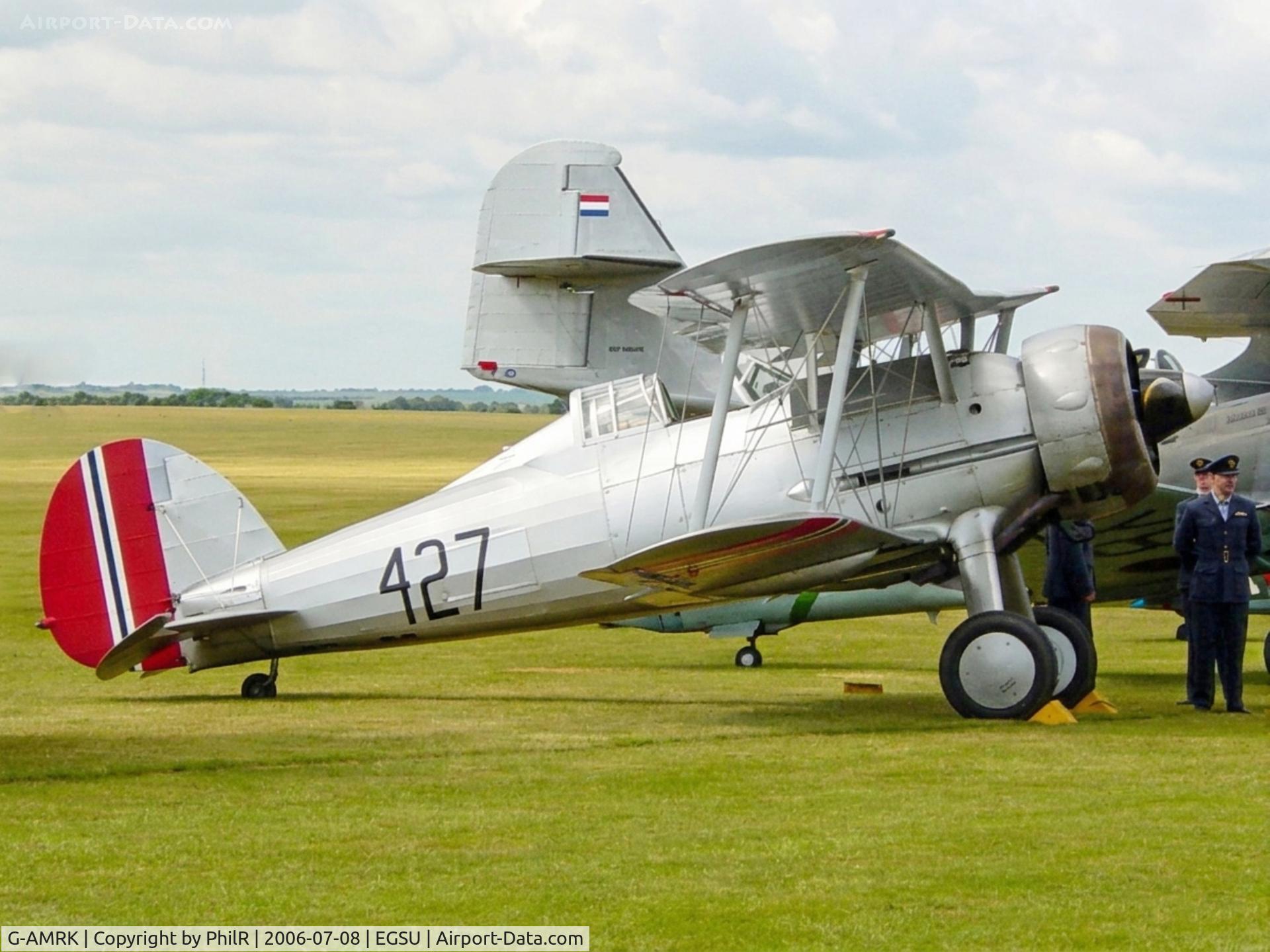 G-AMRK, 1937 Gloster Gladiator Mk1, c/n [L8032], 427 (G-AMRK) 1937 Gloster Gladiator ll RNorwAF Flying Legends Duxford 