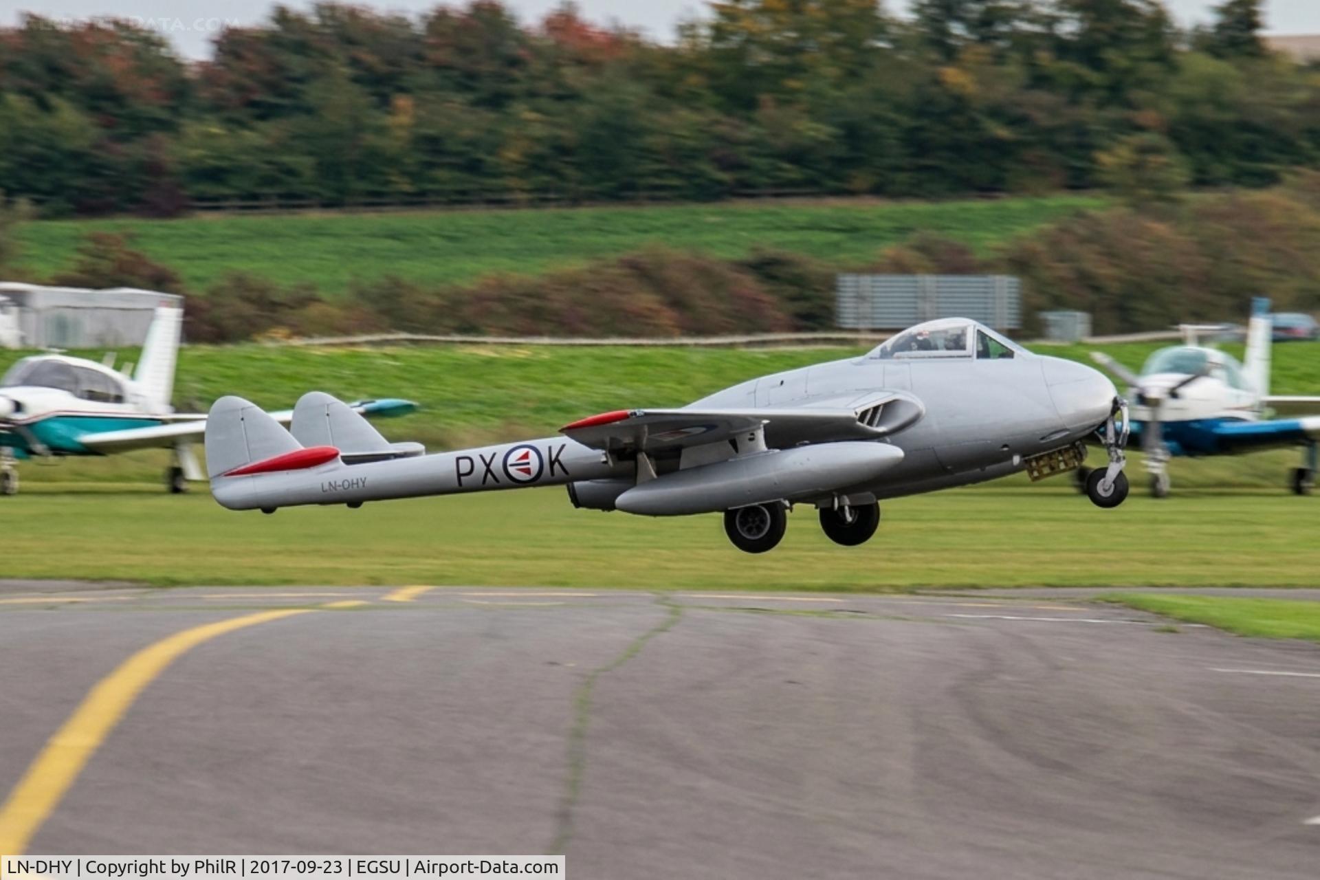 LN-DHY, 1952 De Havilland (FFA) DH-100 Vampire FB6, c/n 705, LN-DHY (J1196, SE-DXS) 1952 DH100 Vampire FB6 BoB Air Show Duxford 