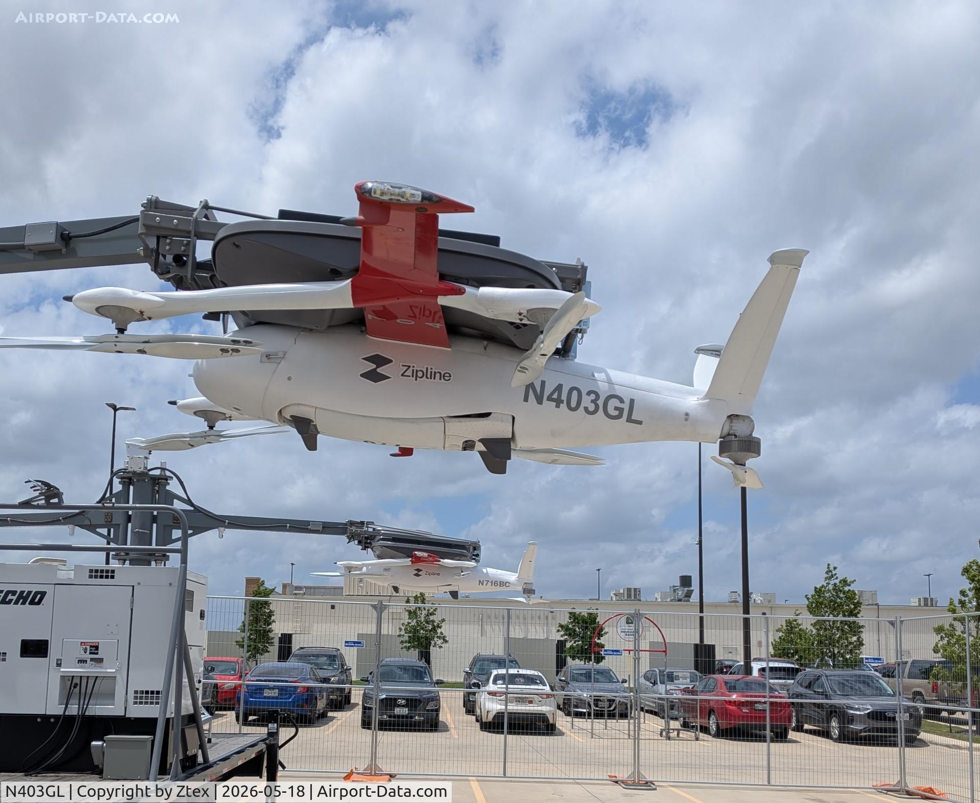 N403GL, 2024 Zipline International Inc  P2 Zip (Drone), c/n 18735P2704, HEB Grocery delivery drone system as seen in Mansfield, TX 