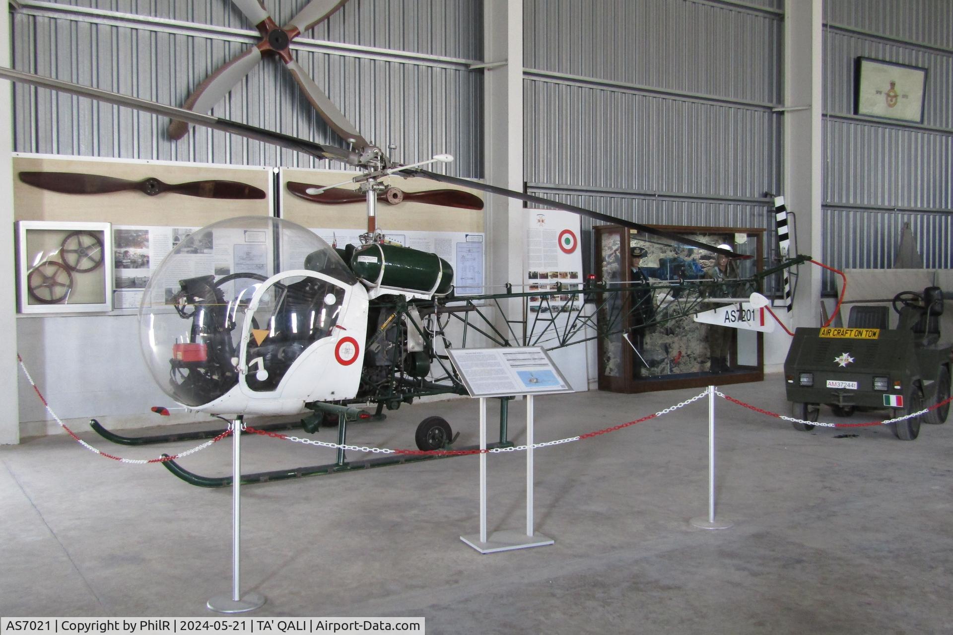 AS7021, Pilatus Britten-Norman BN-2B-26 Islander, c/n C2159, AS7021 (Ex German Army & Air Force) 1957 Agusta-Bell AB-47G-2 AFM Malta Malta Aviation Museum Ta' Qali Malta 21.05.24.JPG