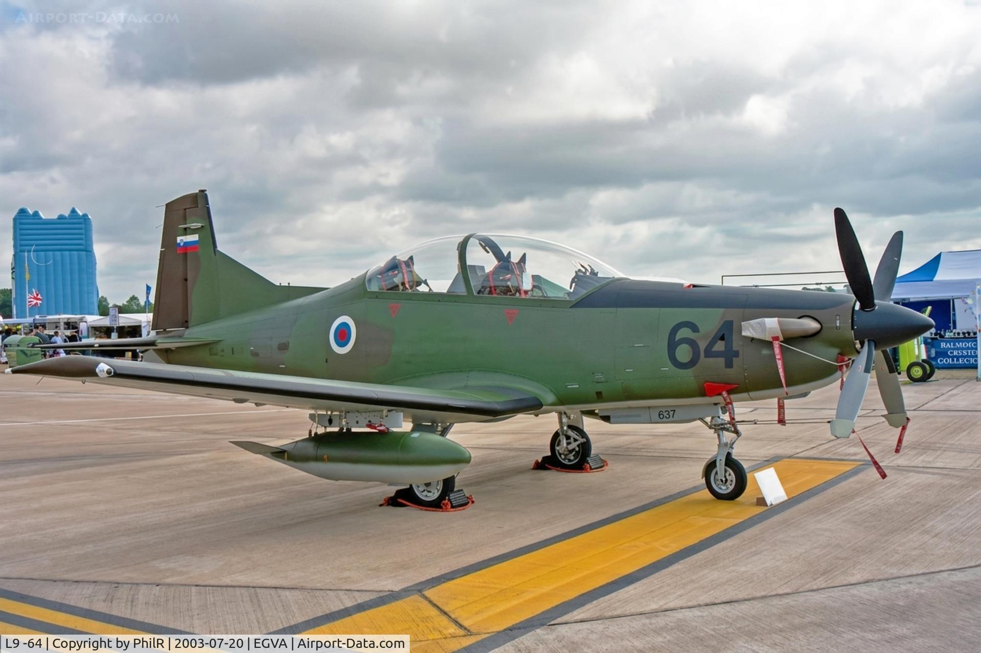 L9 -64, Pilatus PC-9M Hudournik, c/n 639, L9 64 1995 Pilatus PC-9 SlovenianAF RIAT 
