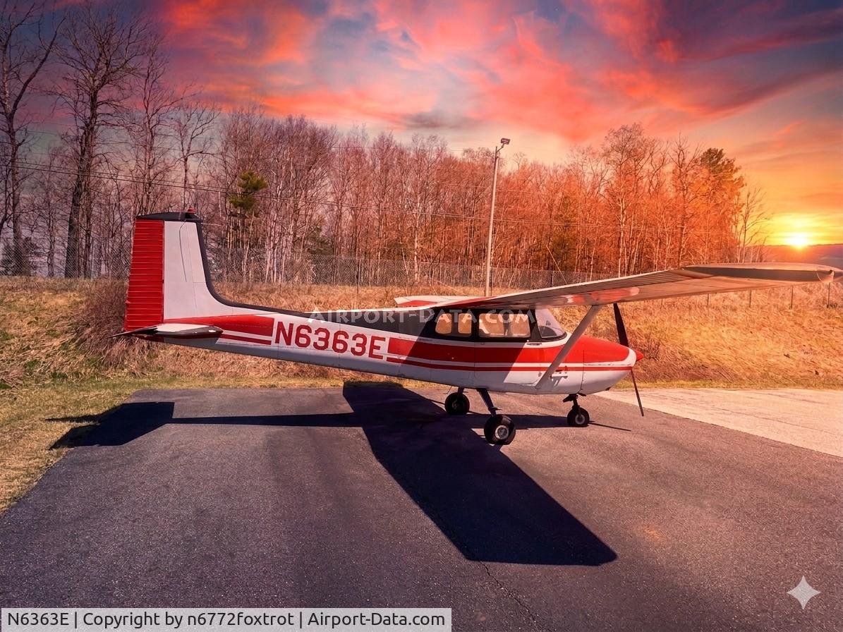 N6363E, 1959 Cessna 172, c/n 46463, SITTING ALONE AT A RURAL VERMONT AIRSTRIP