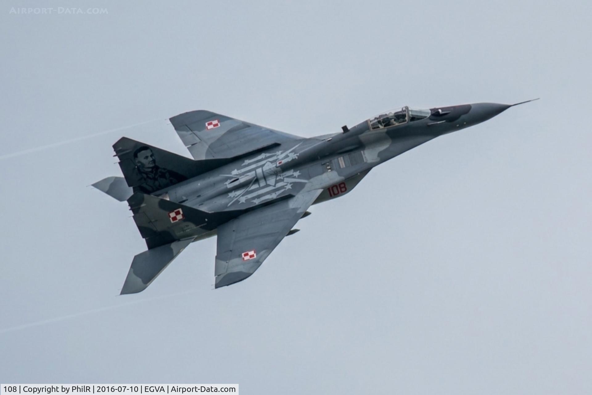 108, Mikoyan-Gurevich MiG-29A, c/n 31239, 108 Mig 29A Fulcrum PolAF RIAT
