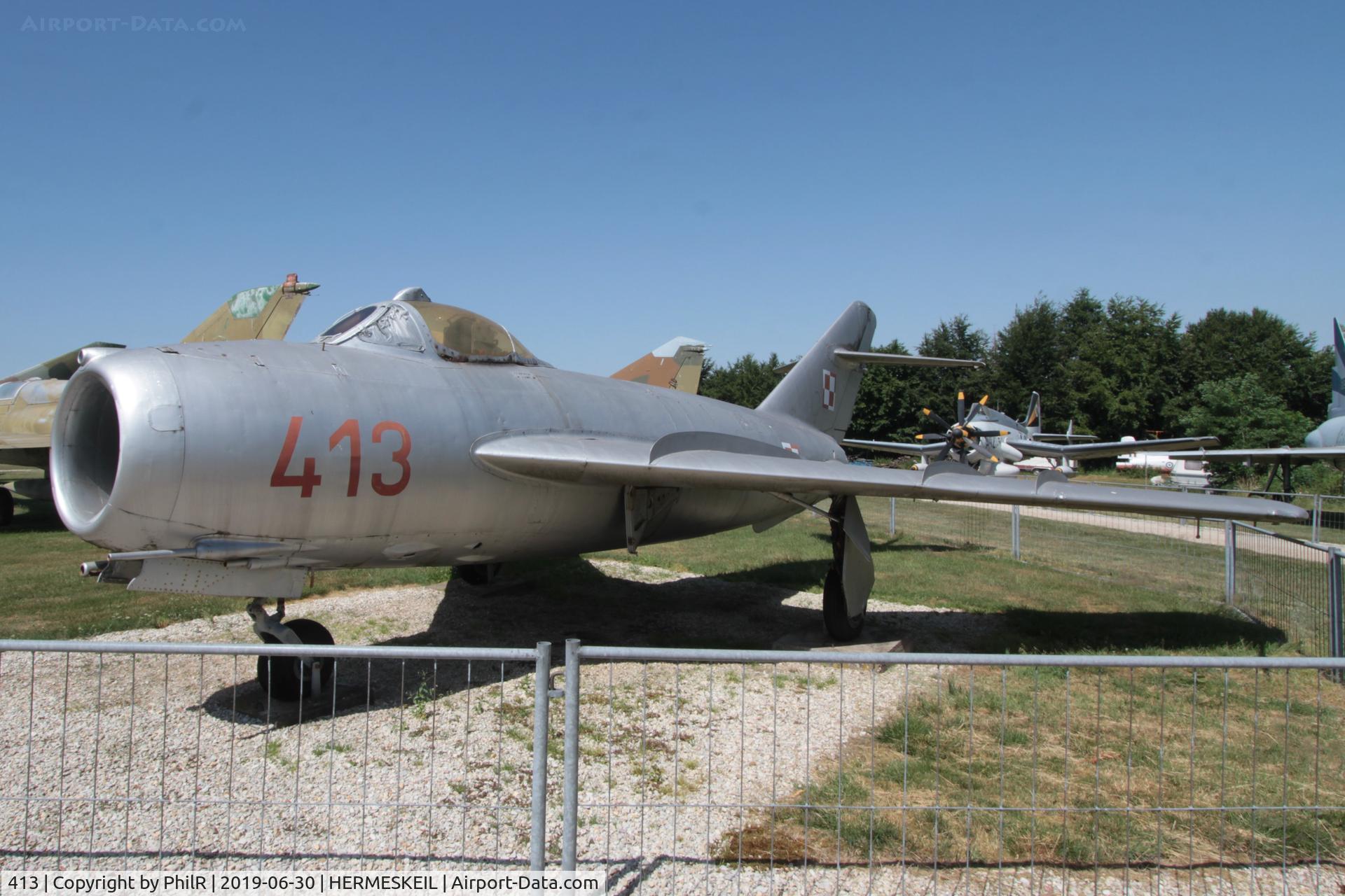 413, Mikoyan-Gurevich MiG-17F (Lim-5), c/n 1C0413, 413 1951 PZL Mielec Lim-5 (MiG-17F) PolAF Hermeskeil 
