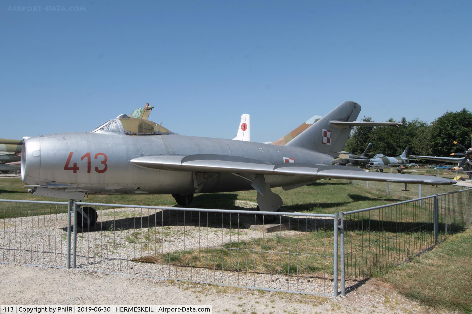 413, Mikoyan-Gurevich MiG-17F (Lim-5), c/n 1C0413, 413 1951 PZL Mielec Lim-5 (MiG-17F) PolAF Hermeskeil
