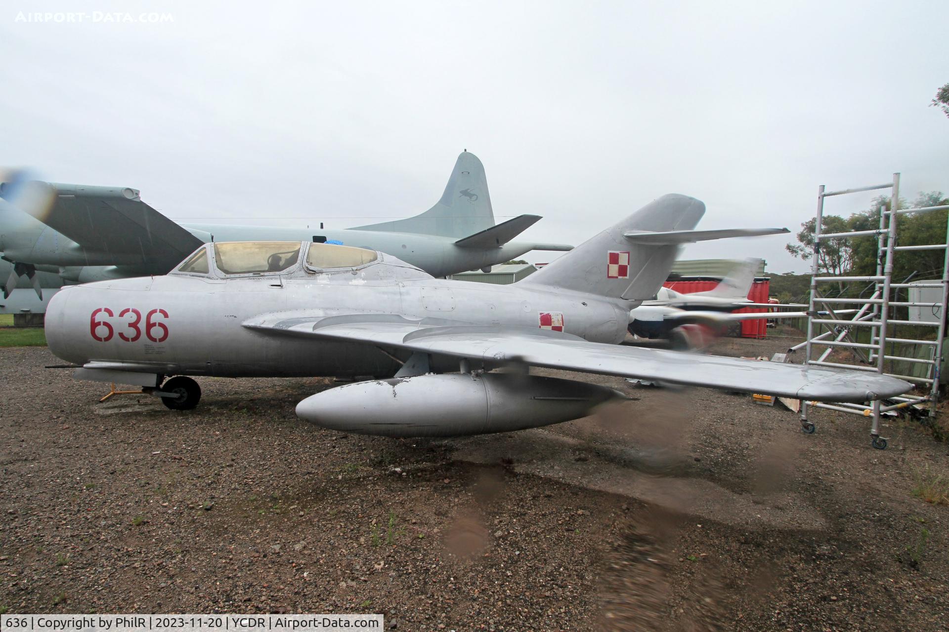 636, 1953 PZL-Mielec SBLim-2 (MiG-15UTI), c/n 1A-06036, 636 1953 WSK Mielec SB Lim-2 Polish Air Force QAM Caloundra 
