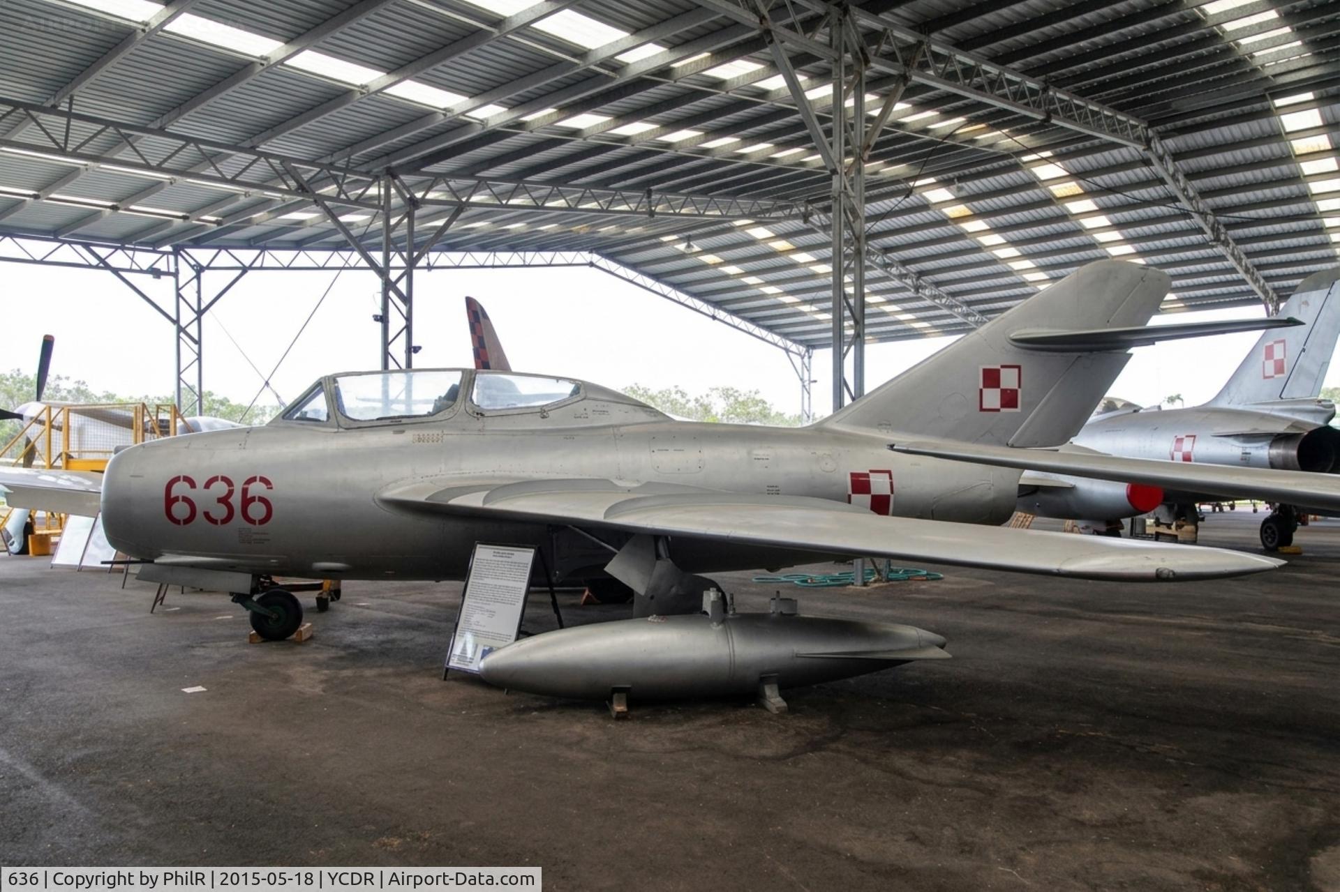 636, 1953 PZL-Mielec SBLim-2 (MiG-15UTI), c/n 1A-06036, 636 1953 WSK Mielec SB Lim-2 Polish AF QAM Caloundra 
