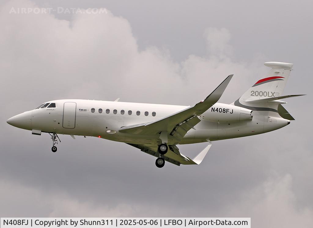 N408FJ, DASSAULT AVIATION FALCON 2000EX, c/n 408, Landing rwy 32L