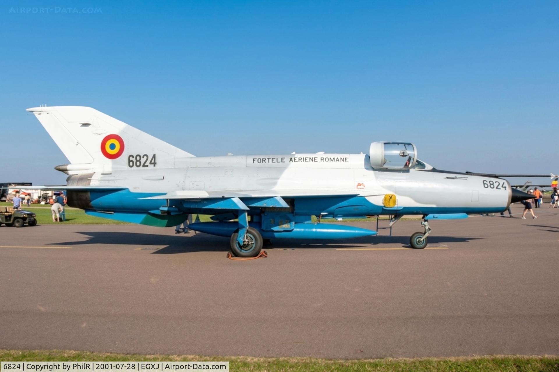 6824, Mikoyan-Gurevich MiG-21MF-75 Lancer C, c/n 96006824/0524, 6824 Mig-21 Lancer C RomanianAF RIAT Cottesmore 
