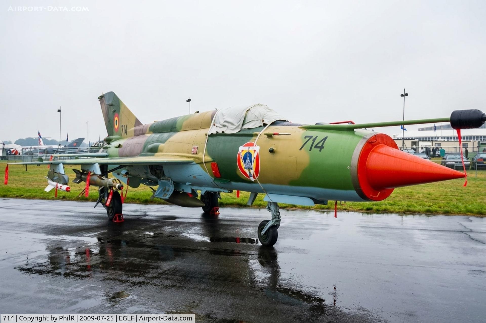 714, Mikoyan-Gurevich MiG-21F-13, c/n 740714, 714 Mig-21 LanceR-A RoumAF SBAC 